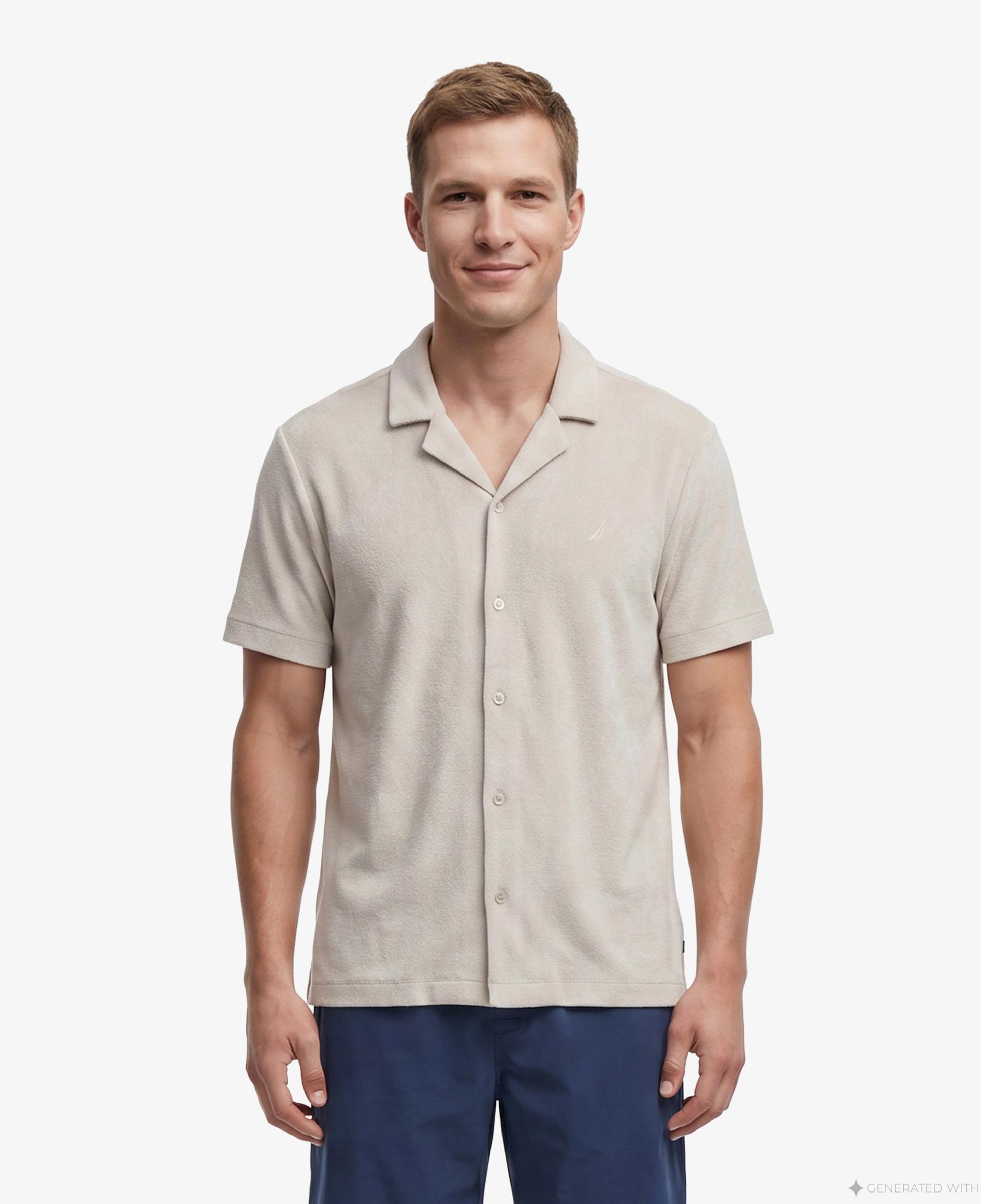 Nautica Erkek Gri Regular Fit Kısa Kollu Gömlek