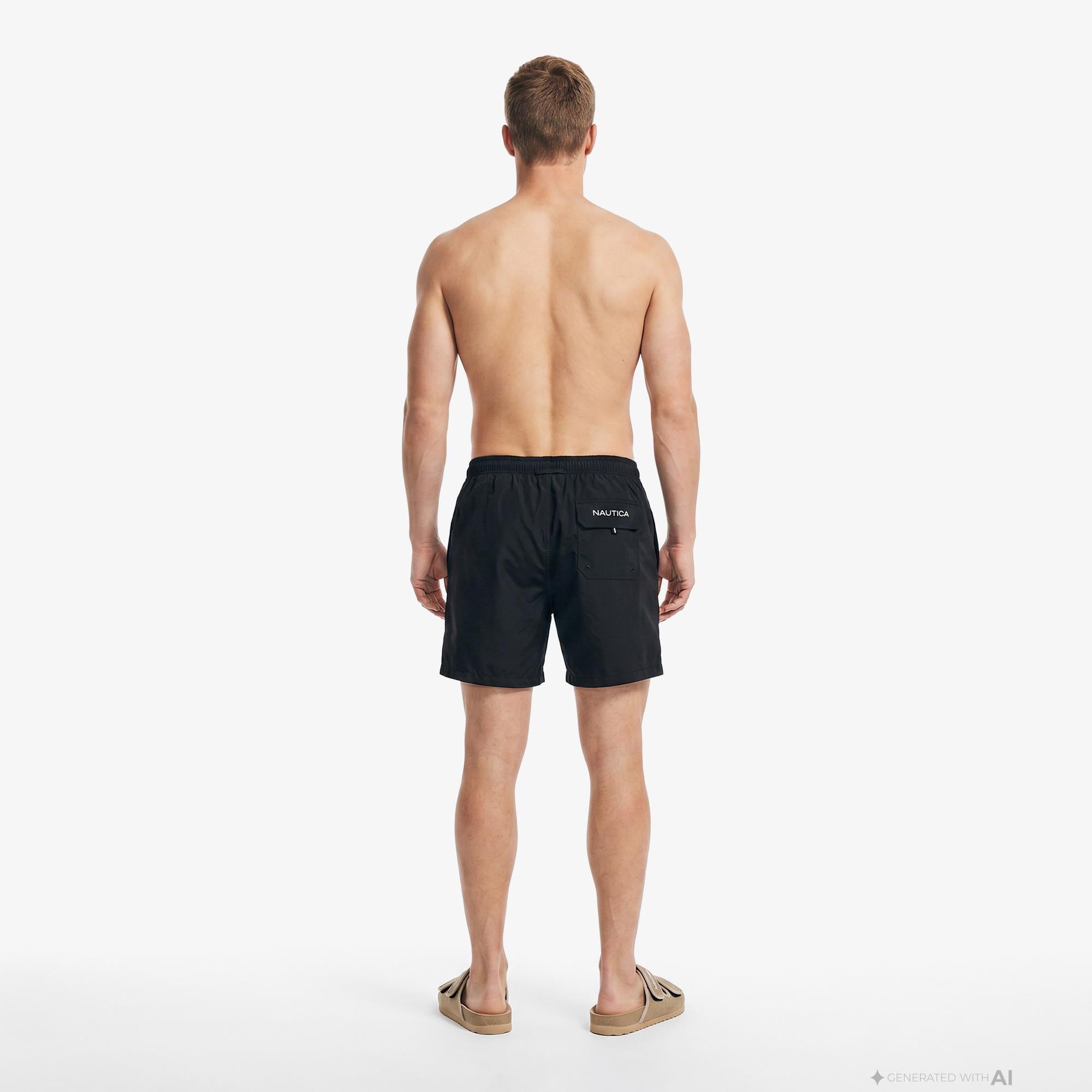Nautica Erkek Siyah Regular Fit Deniz Şortu