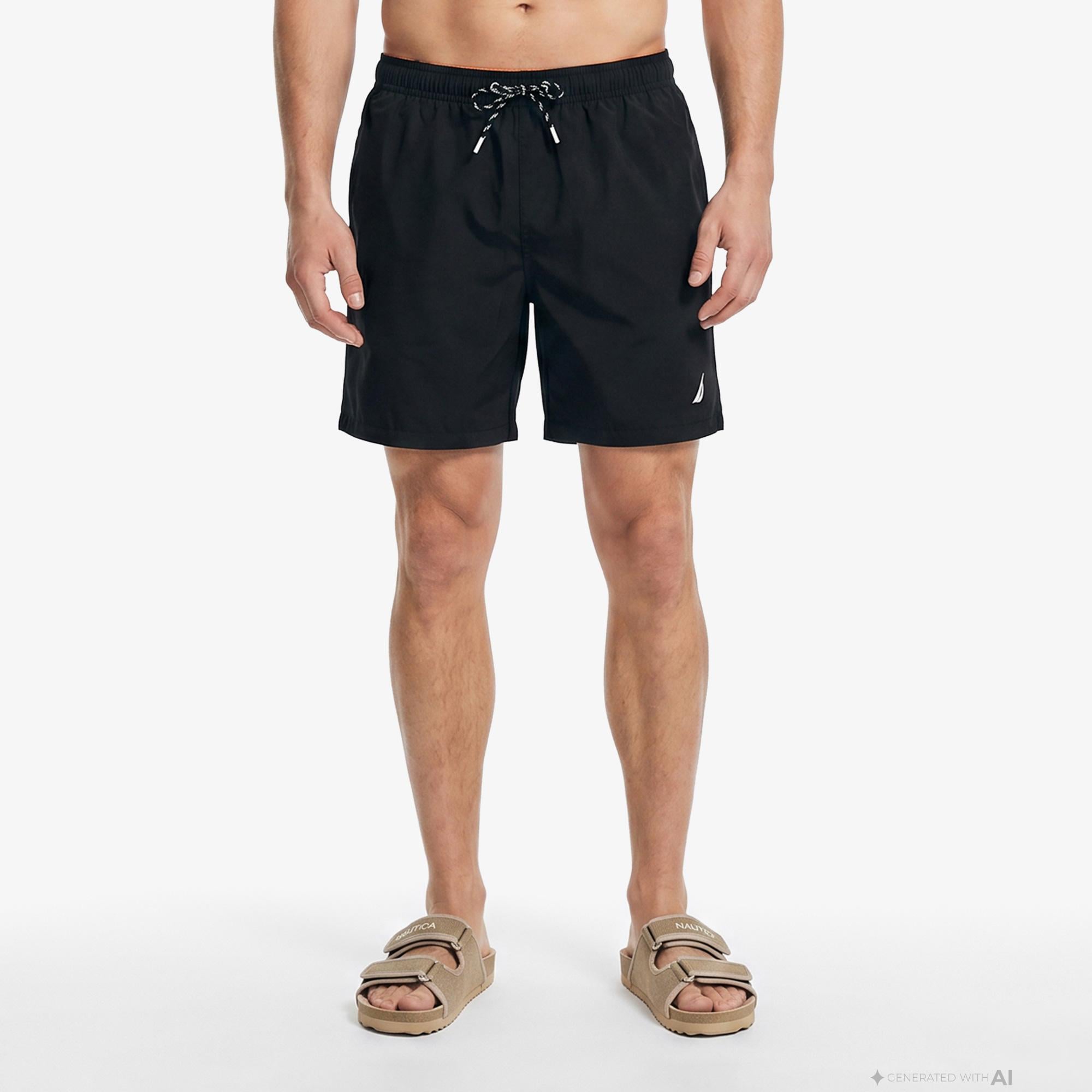 Nautica Erkek Siyah Regular Fit Deniz Şortu