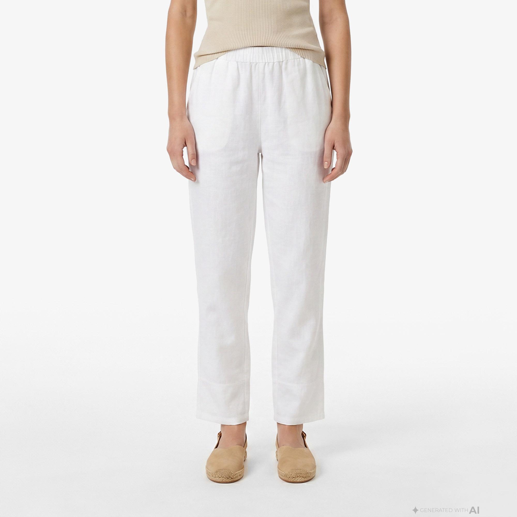 Nautica Kadın Beyaz Regular Fit Pantolon