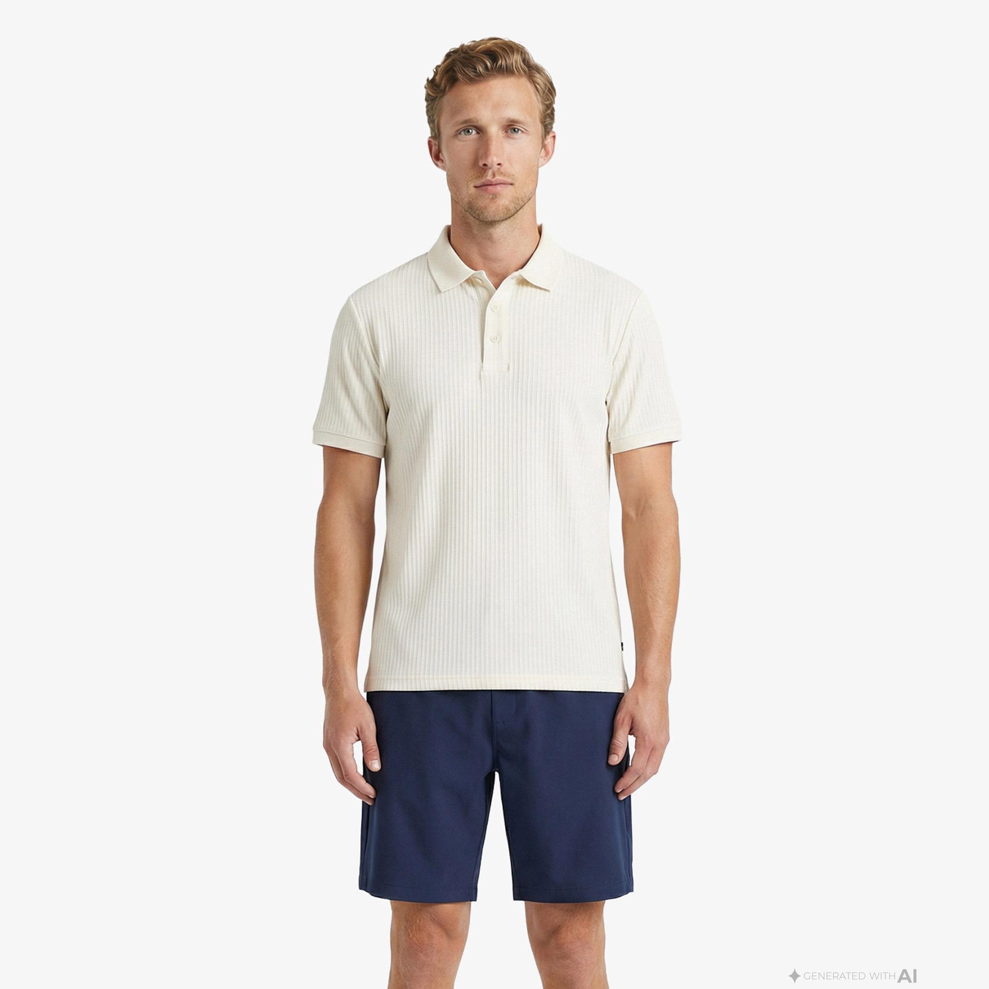 Nautica Erkek Krem Regular Fit Polo Yaka T-Shirt