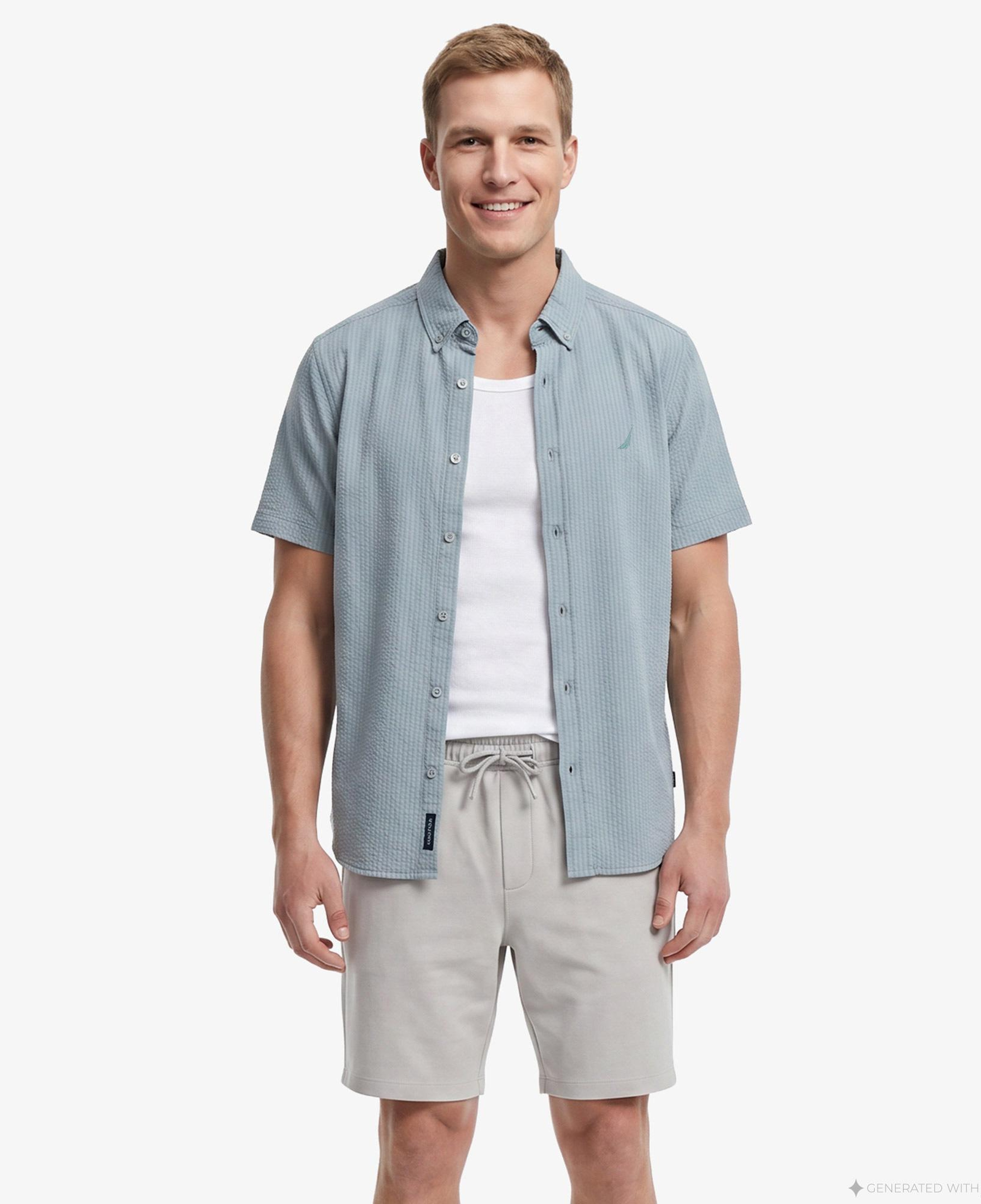 Nautica Erkek Yeşil Regular Fit Kısa Kollu Gömlek