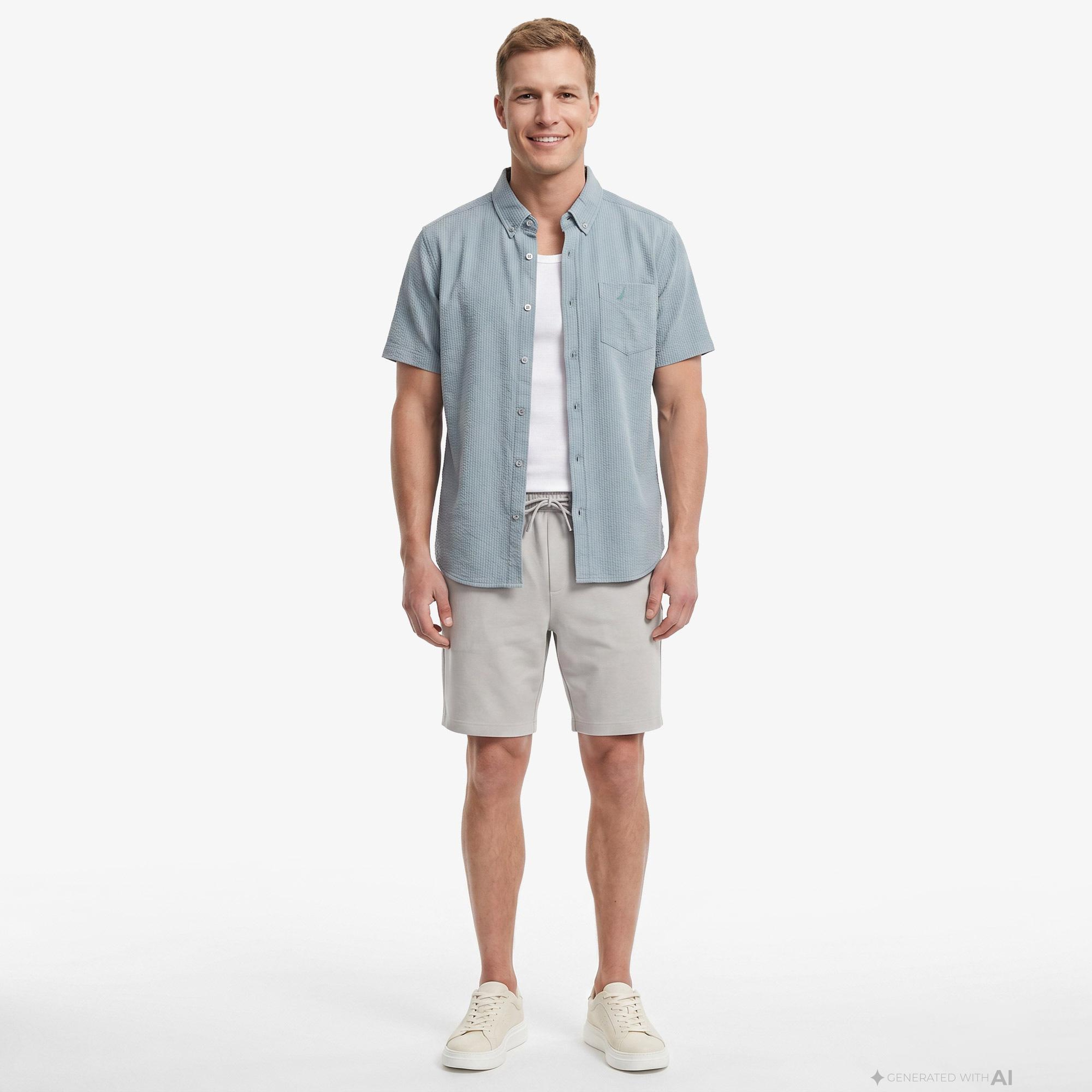 Nautica Erkek Yeşil Regular Fit Kısa Kollu Gömlek