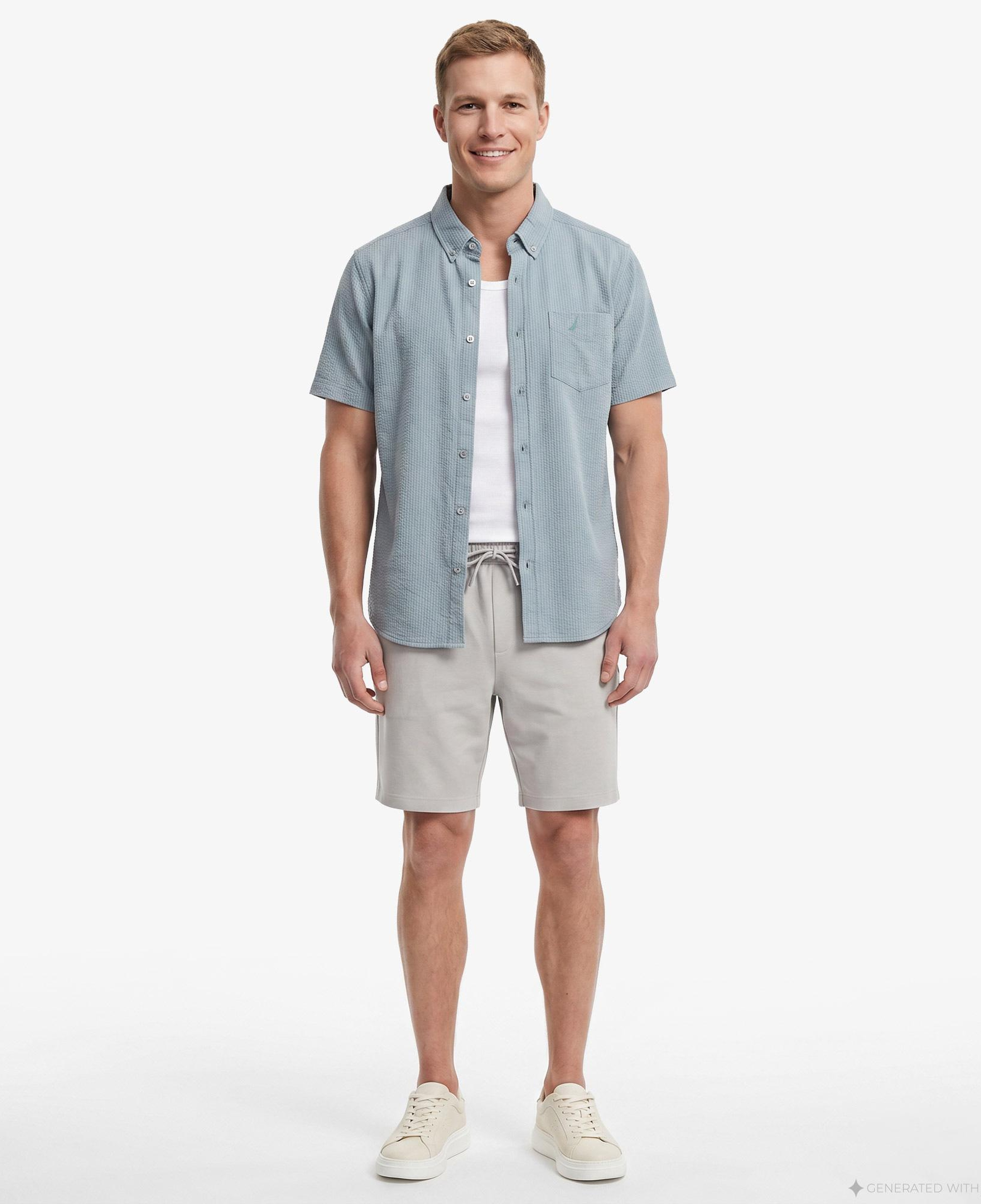 Nautica Erkek Yeşil Regular Fit Kısa Kollu Gömlek