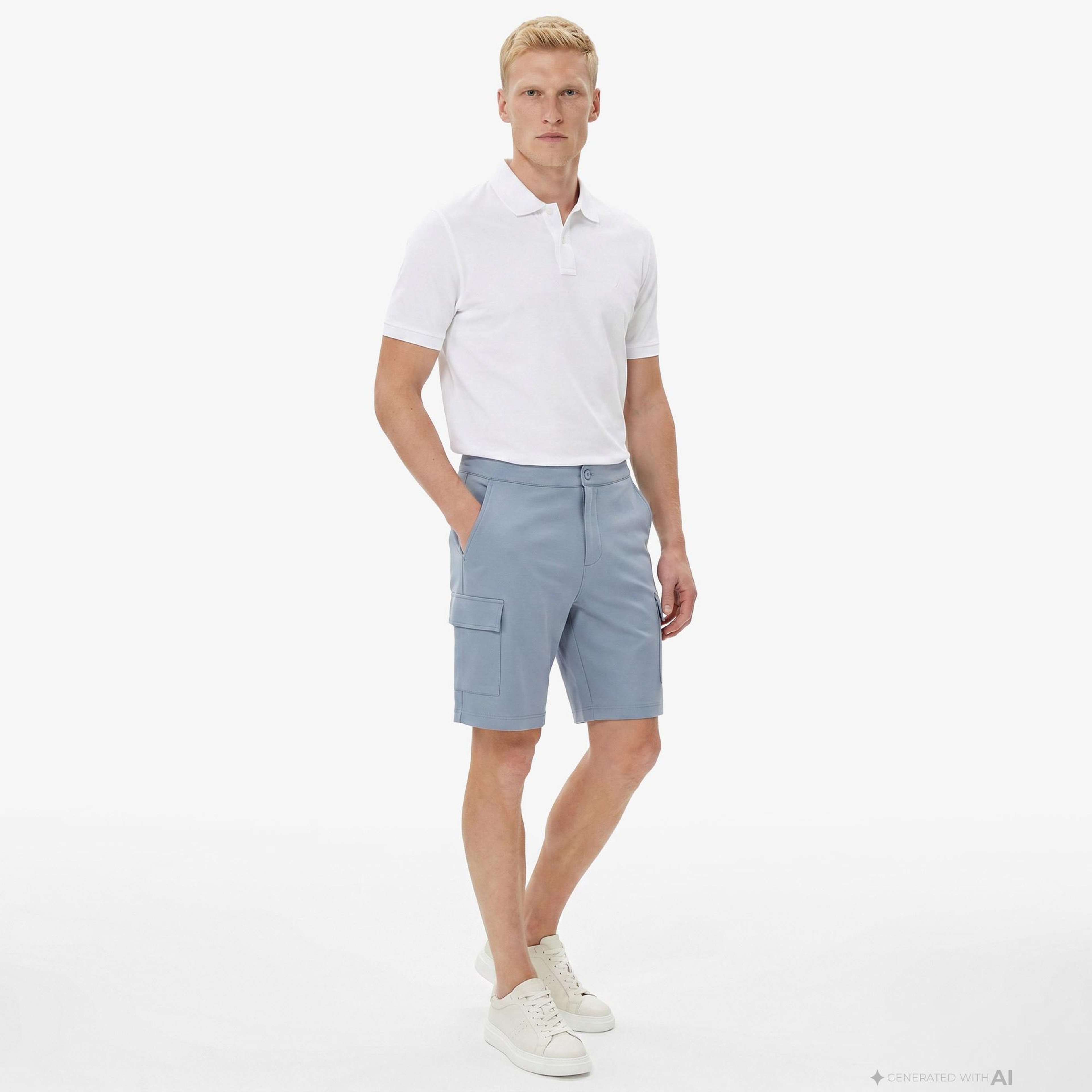 Nautica Erkek Mavi Regular Fit Kargo Şort