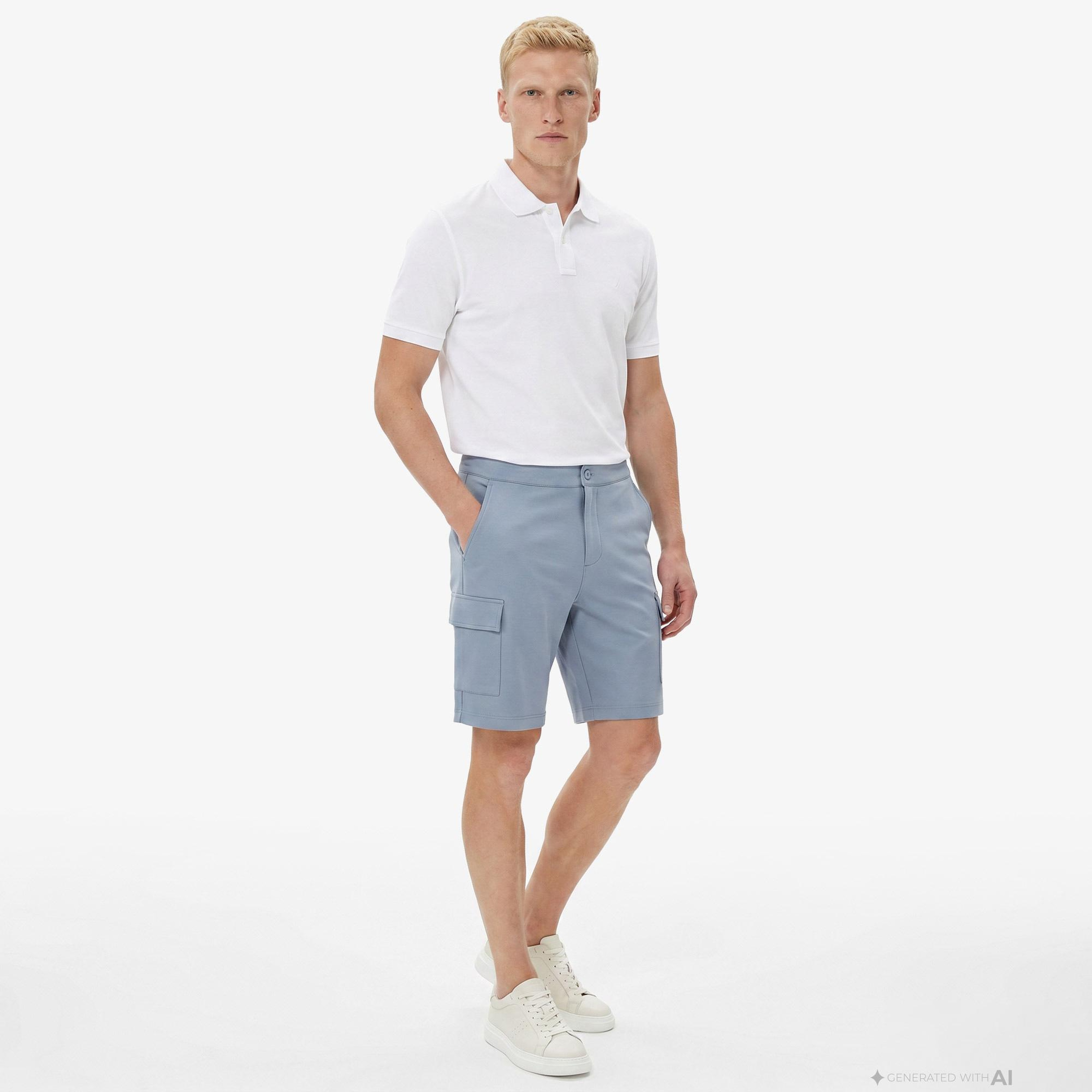 Nautica Erkek Mavi Regular Fit Kargo Şort