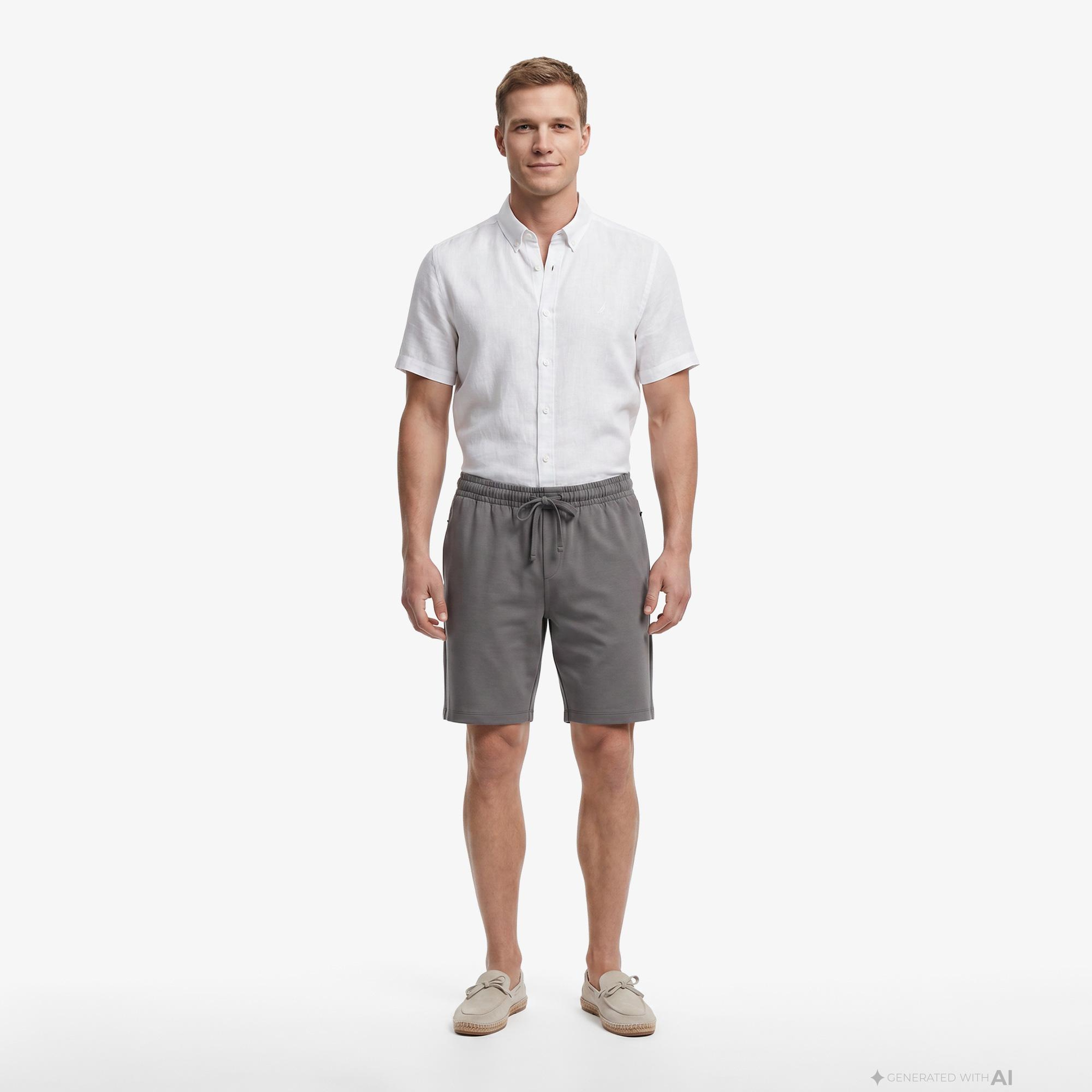 Nautica Erkek Beyaz Regular Fit Kısa Kollu Gömlek