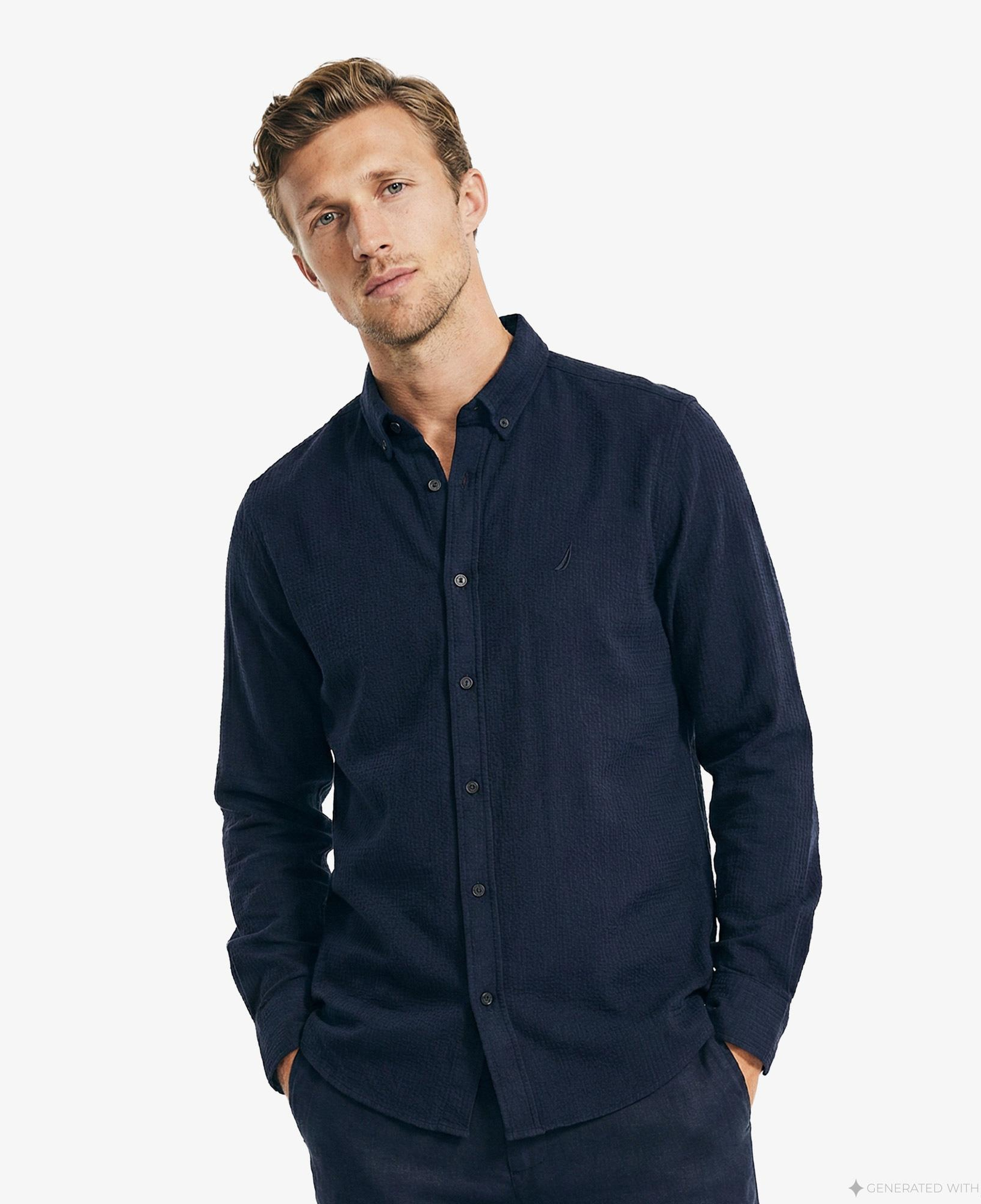 Nautica Erkek Lacivert Regular Fit Gömlek