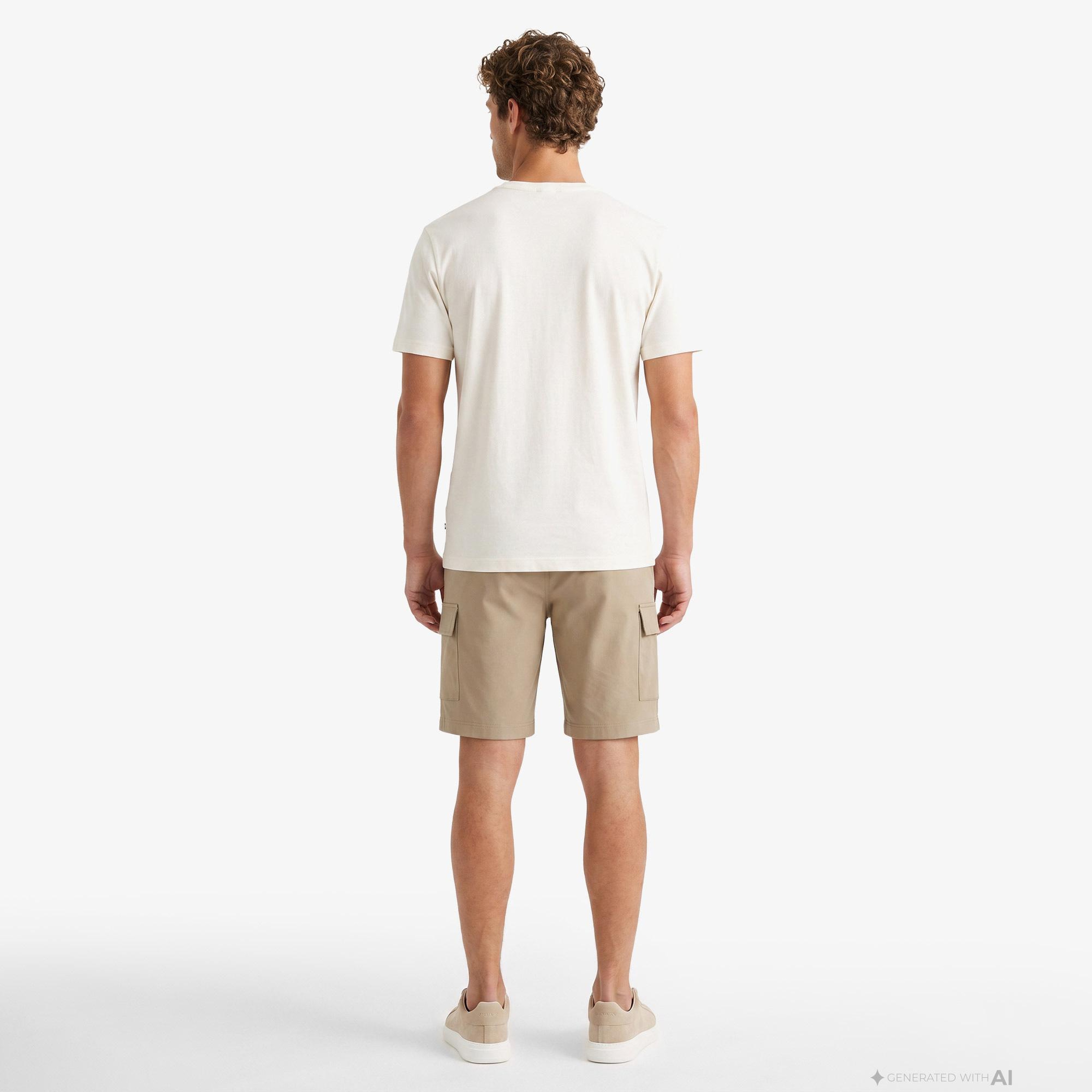 Nautica Erkek Krem Regular Fit Baskılı T-Shirt