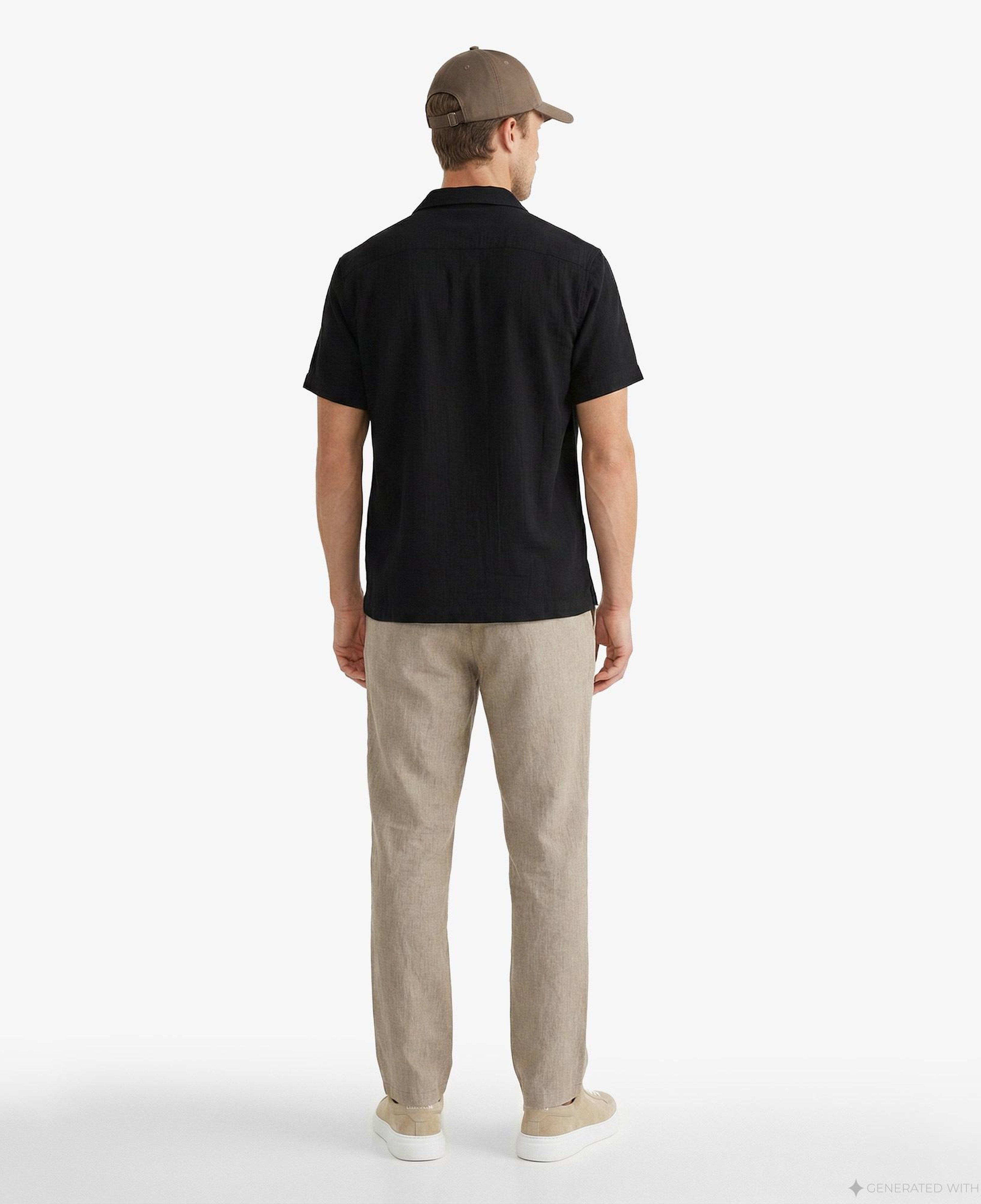 Nautica Erkek Siyah Regular Fit Kısa Kollu Gömlek