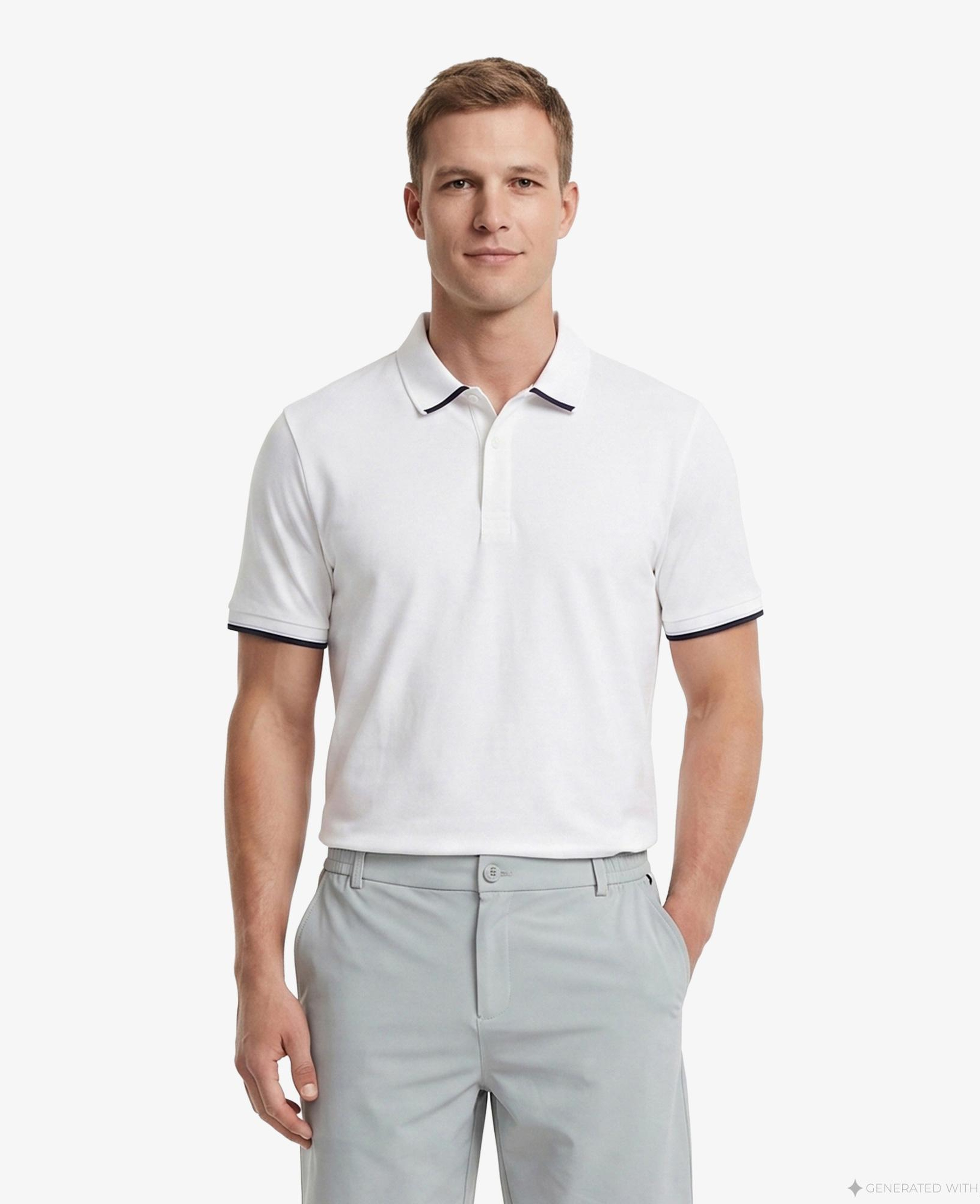 Nautica Erkek Beyaz Regular Fit Pima Cotton Polo Yaka T-Shirt