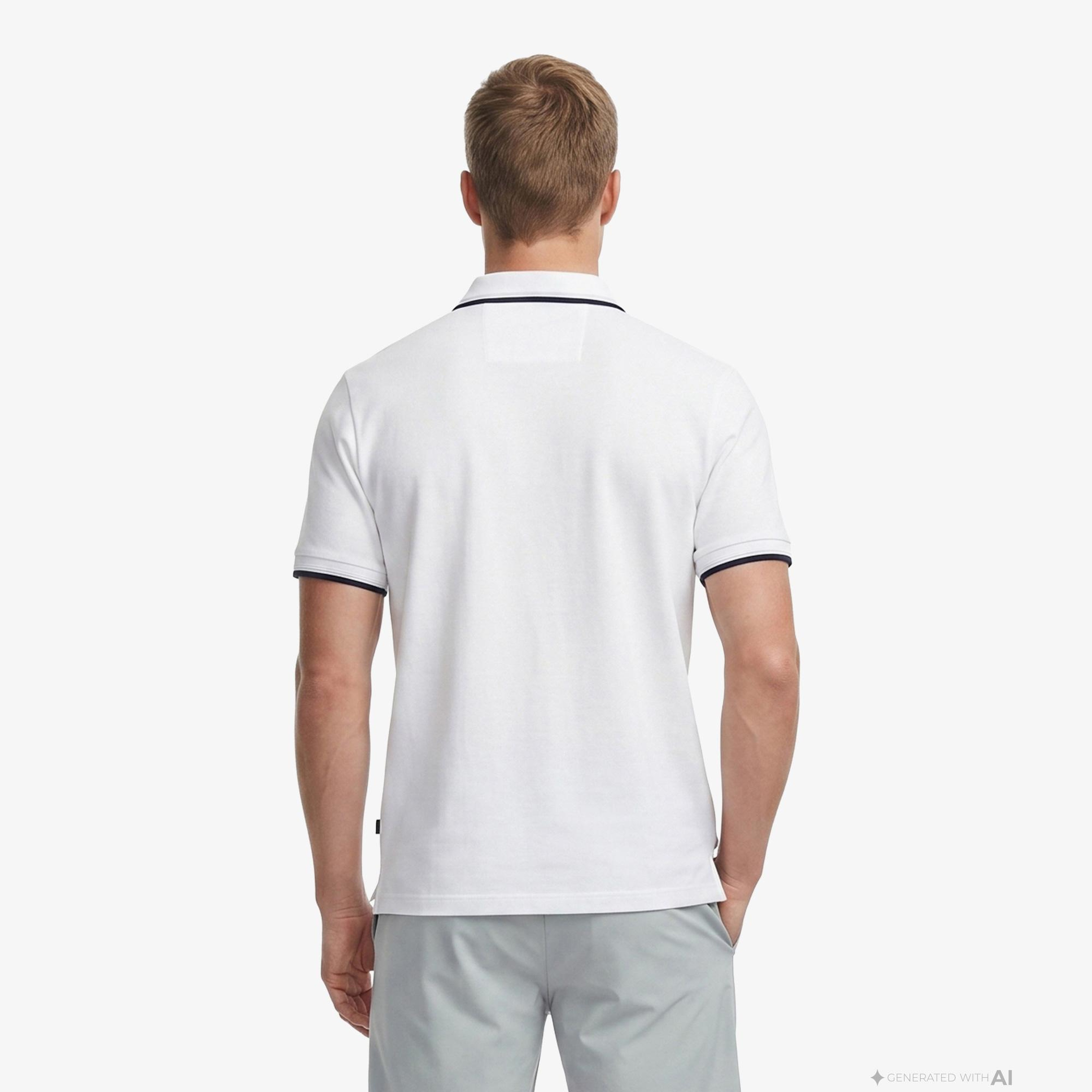 Nautica Erkek Beyaz Regular Fit Pima Cotton Polo Yaka T-Shirt
