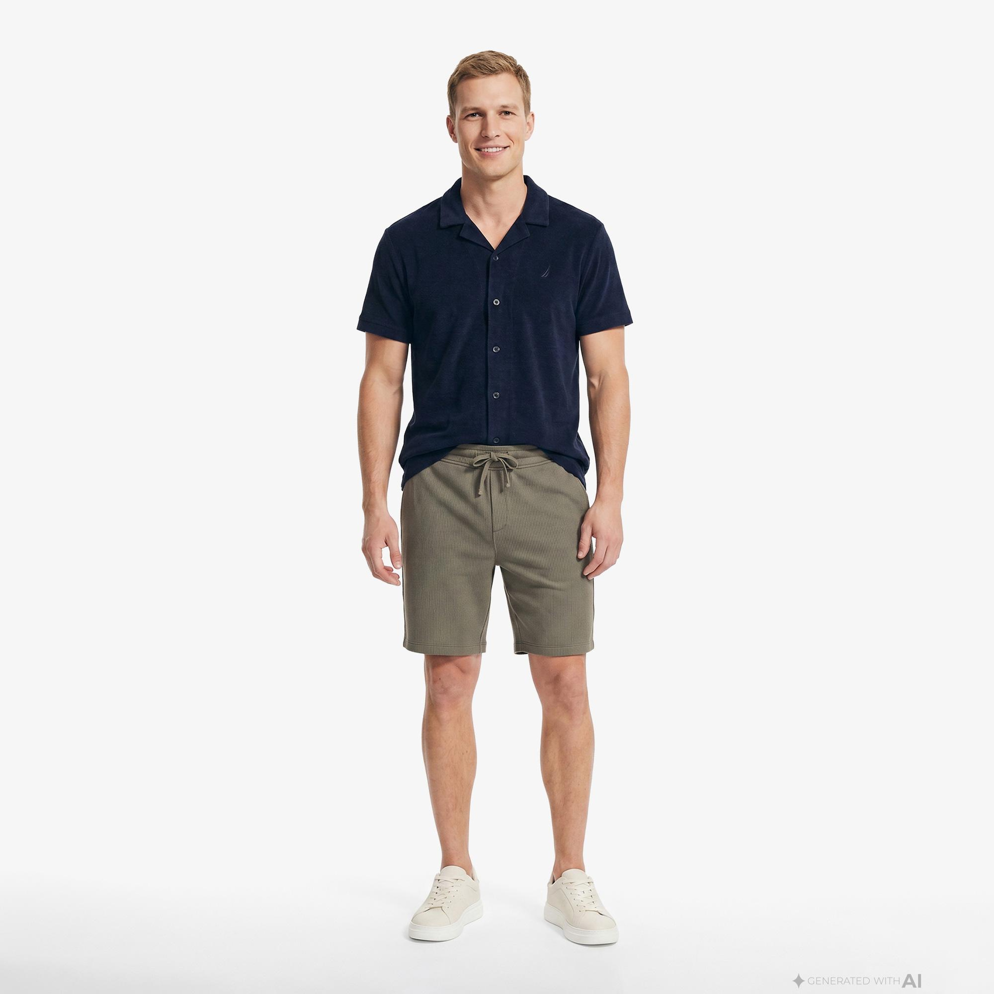 Nautica Erkek Lacivert Regular Fit Kısa Kollu Gömlek