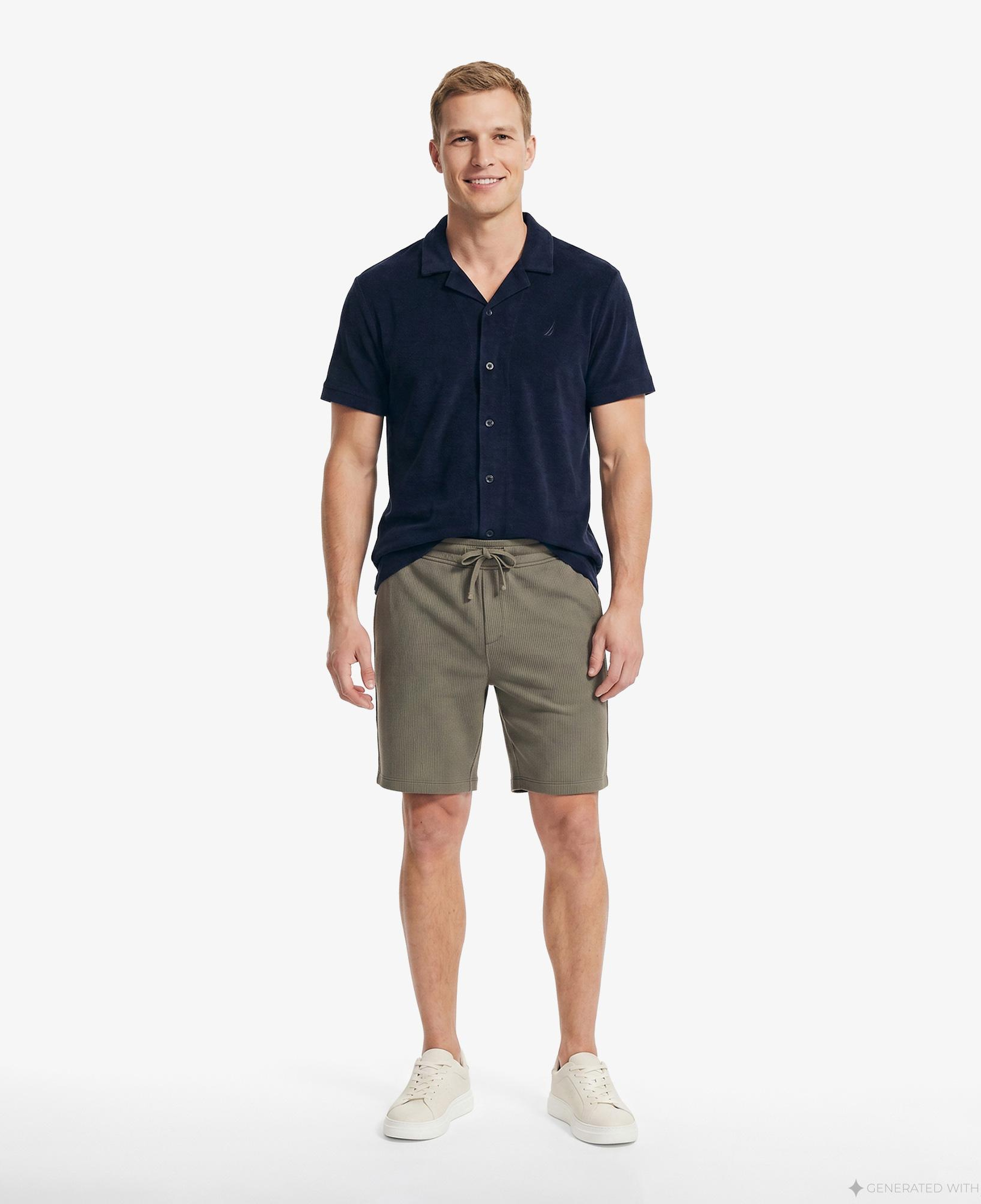Nautica Erkek Lacivert Regular Fit Kısa Kollu Gömlek