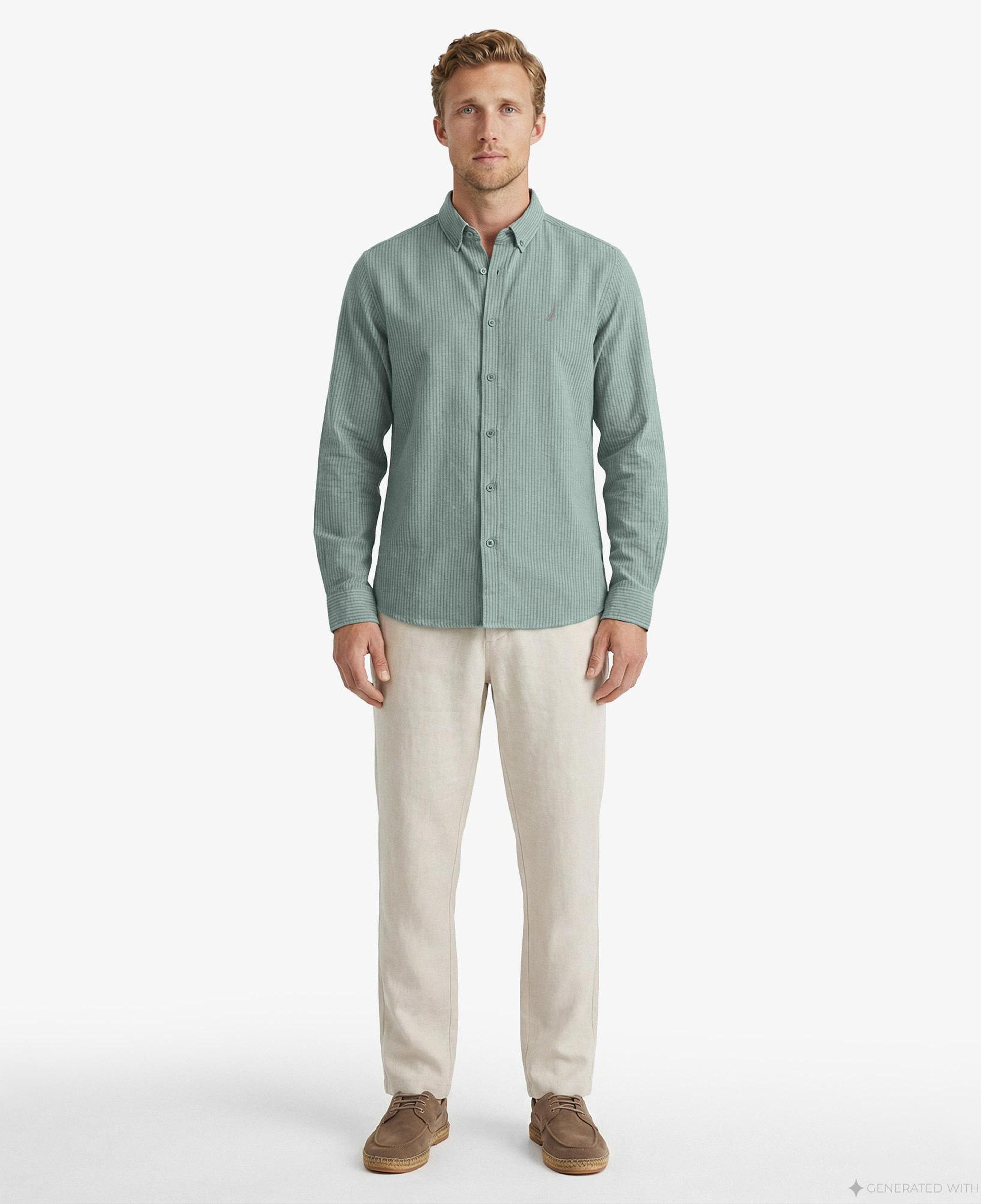 Nautica Erkek Yeşil Regular Fit Gömlek