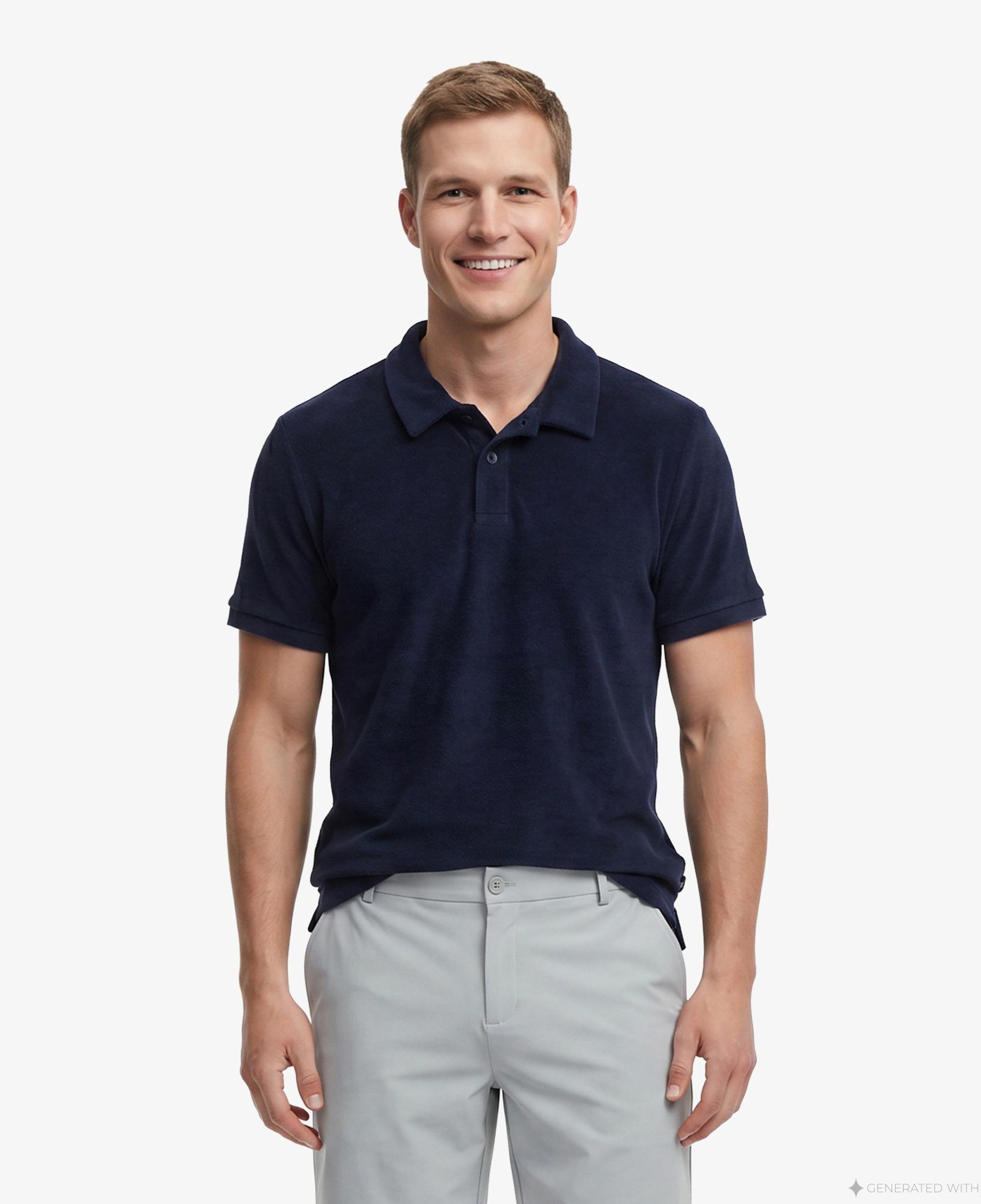 Nautica Erkek Lacivert Regular Fit Havlu Polo Yaka T-Shirt