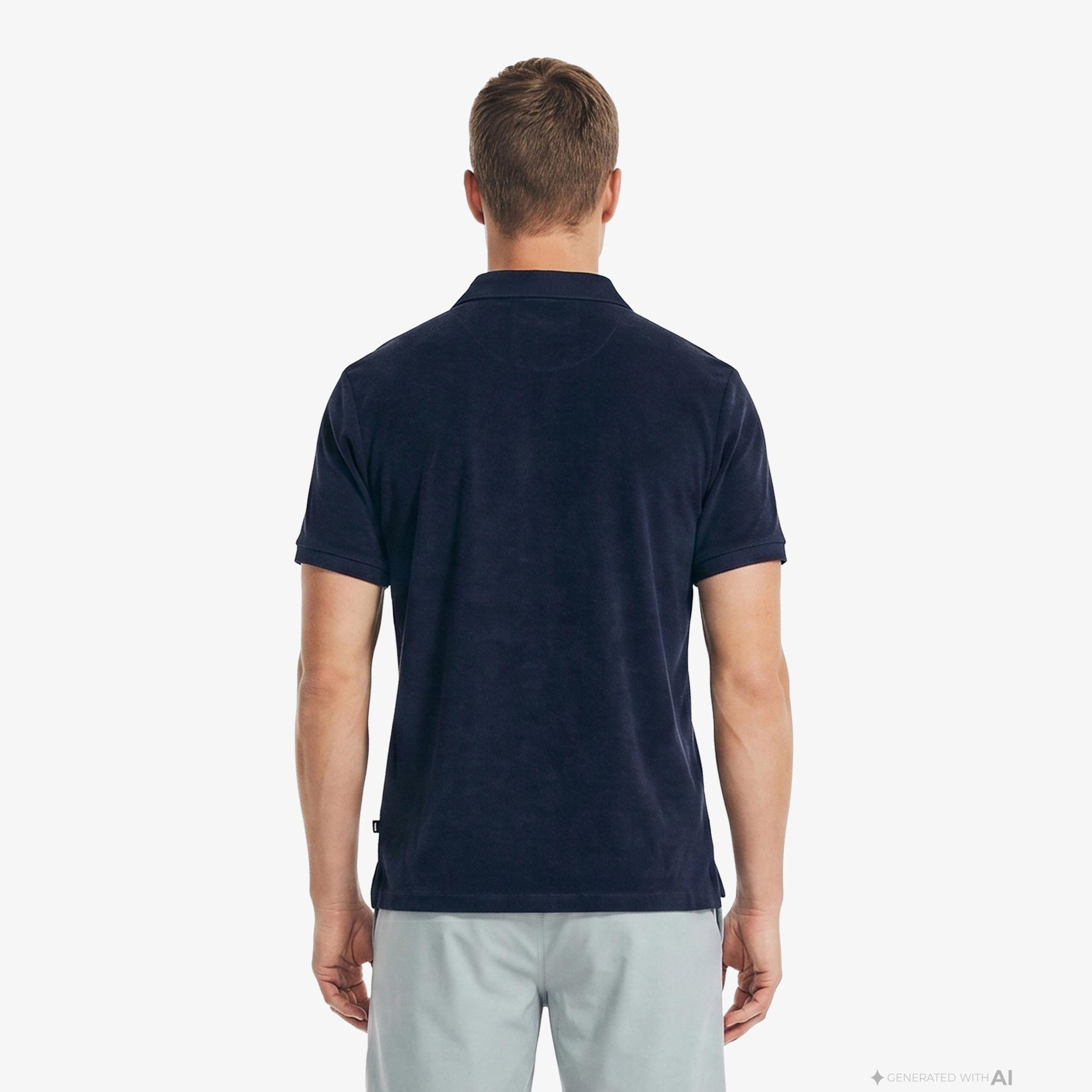 Nautica Erkek Lacivert Regular Fit Havlu Polo Yaka T-Shirt
