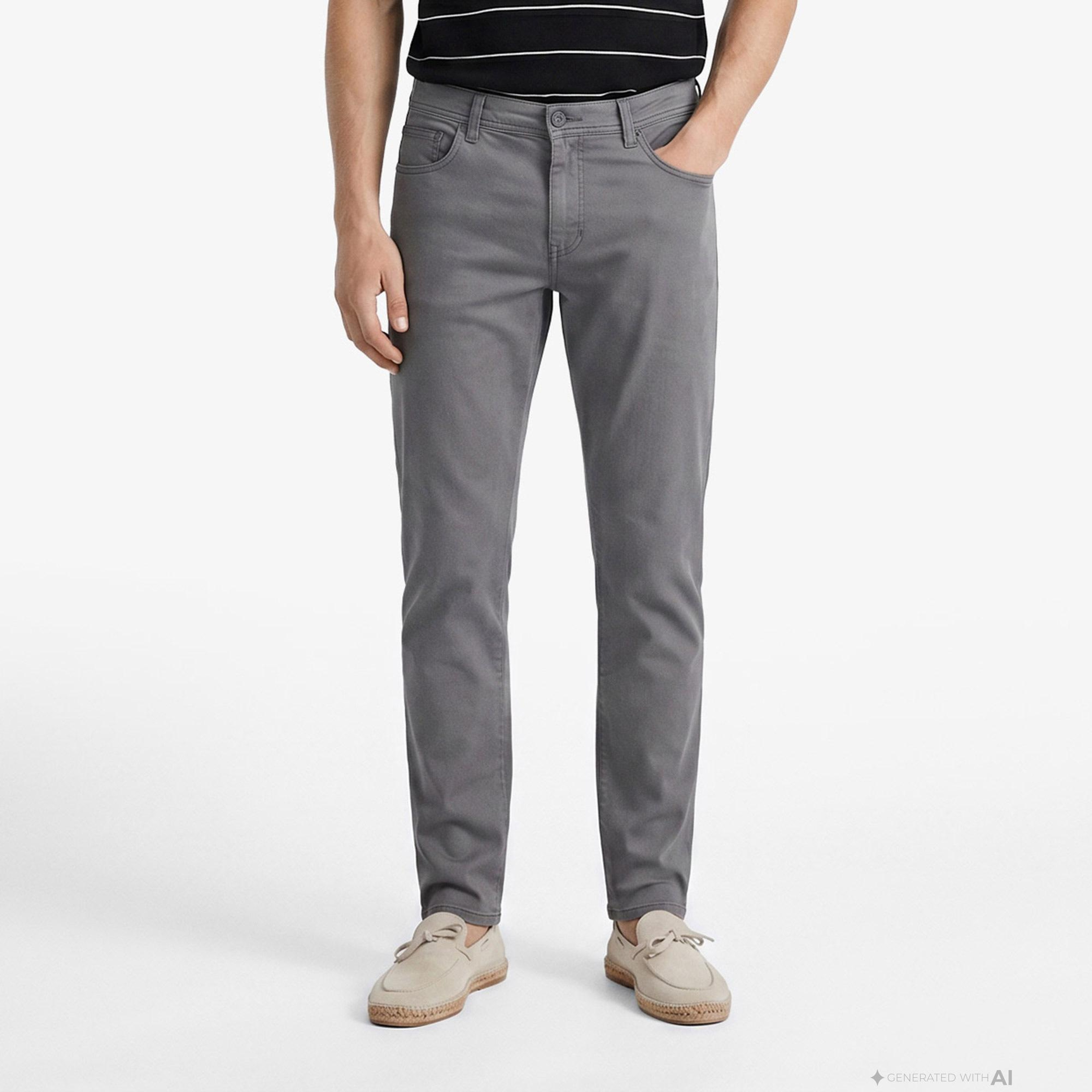 Nautica Erkek Gri Slim Fit Pantolon