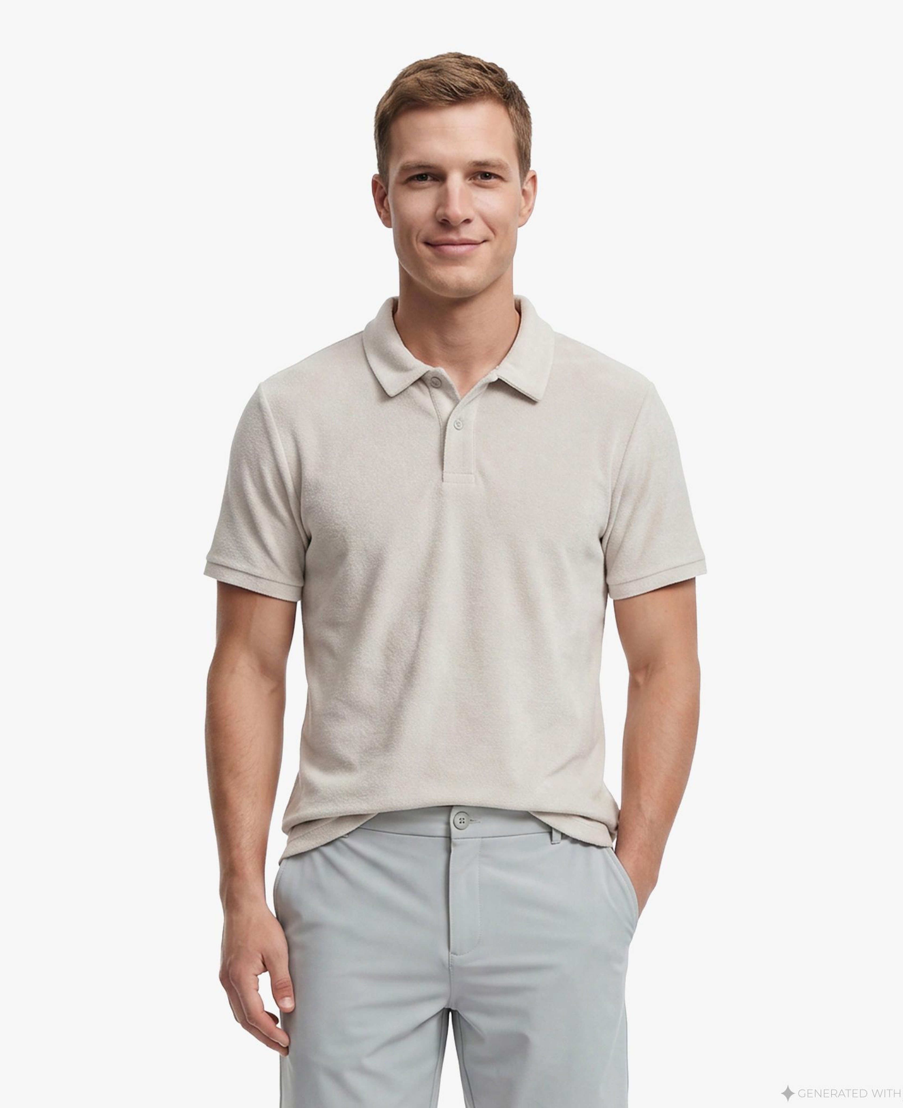 Nautica Erkek Gri Regular Fit Havlu Polo Yaka T-Shirt