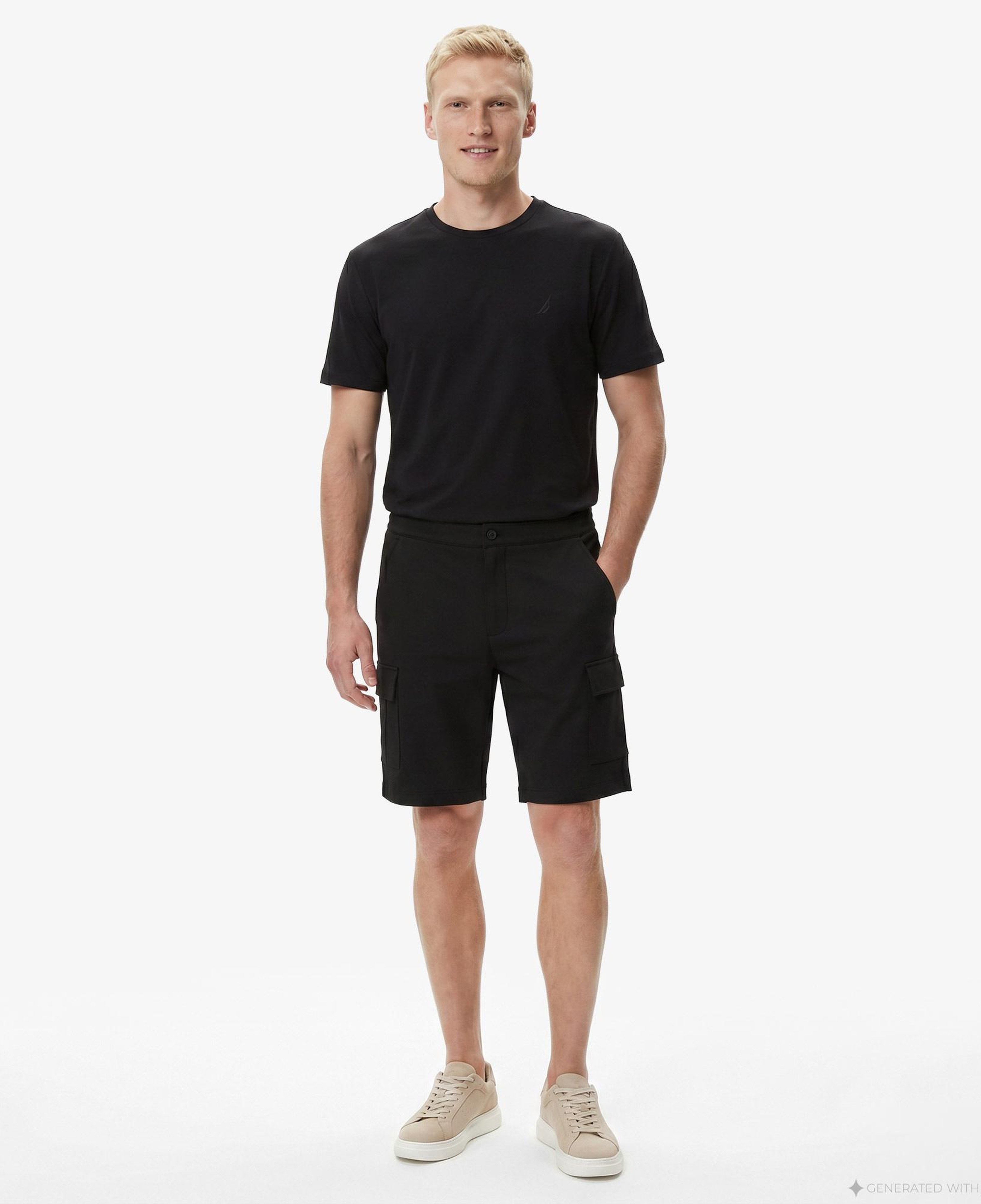 Nautica Erkek Siyah Regular Fit Kargo Şort
