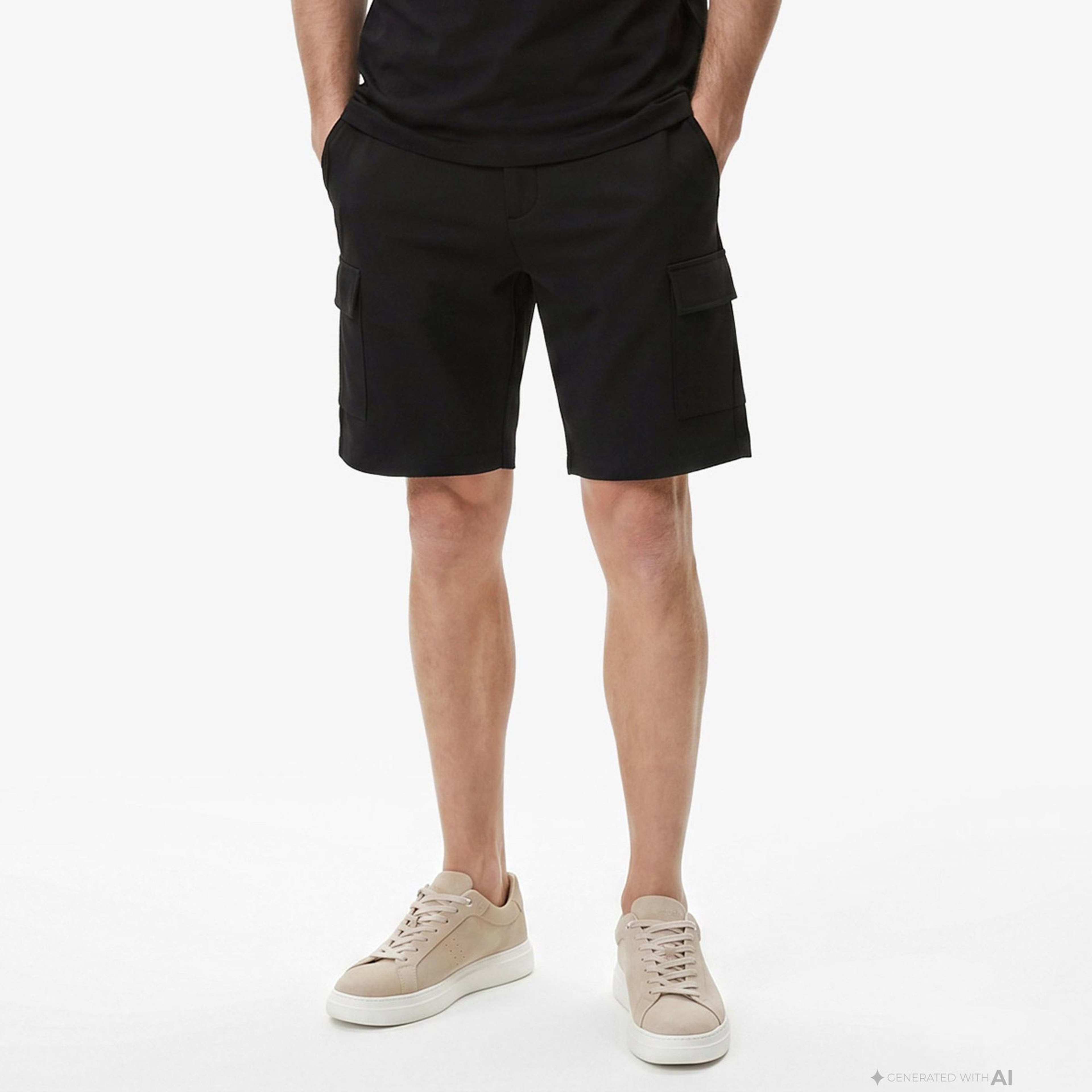 Nautica Erkek Siyah Regular Fit Kargo Şort