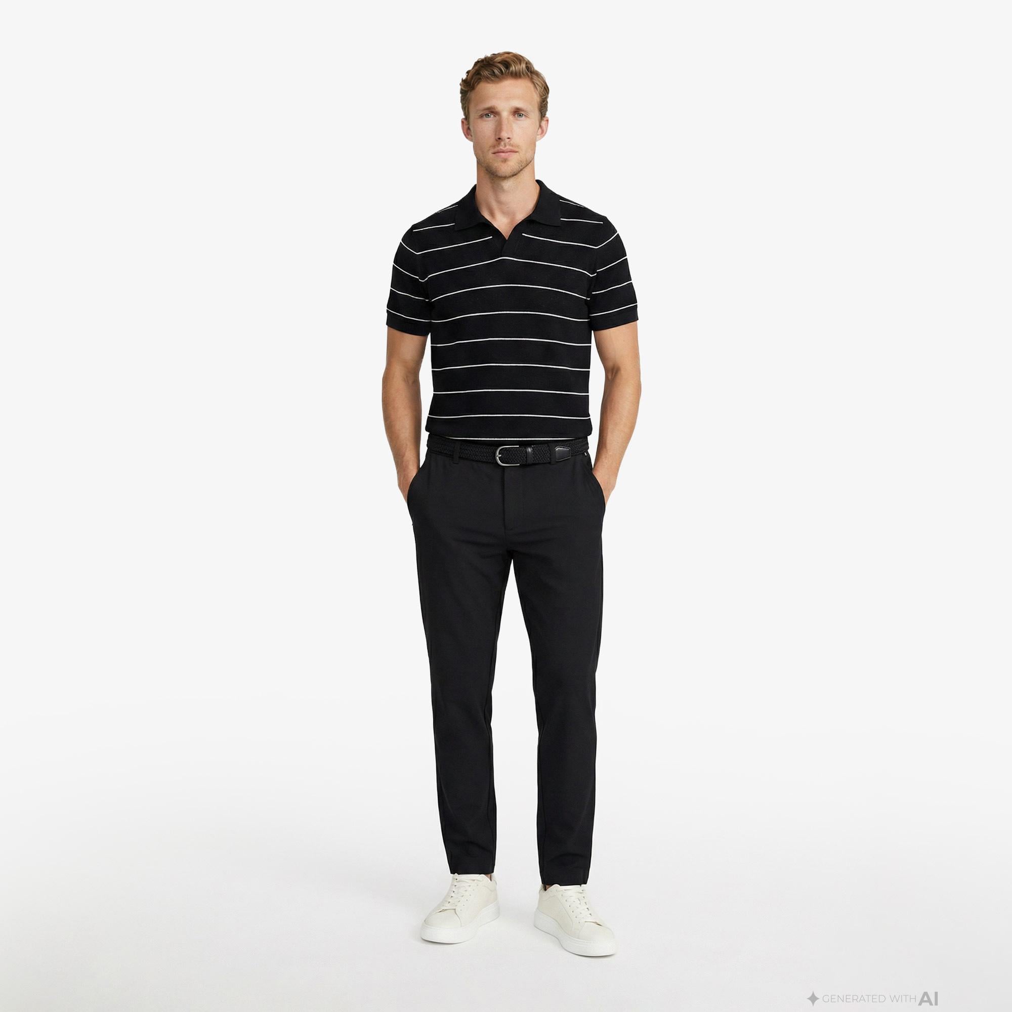 Nautica Erkek Siyah Slim Fit Su İtici Pantolon