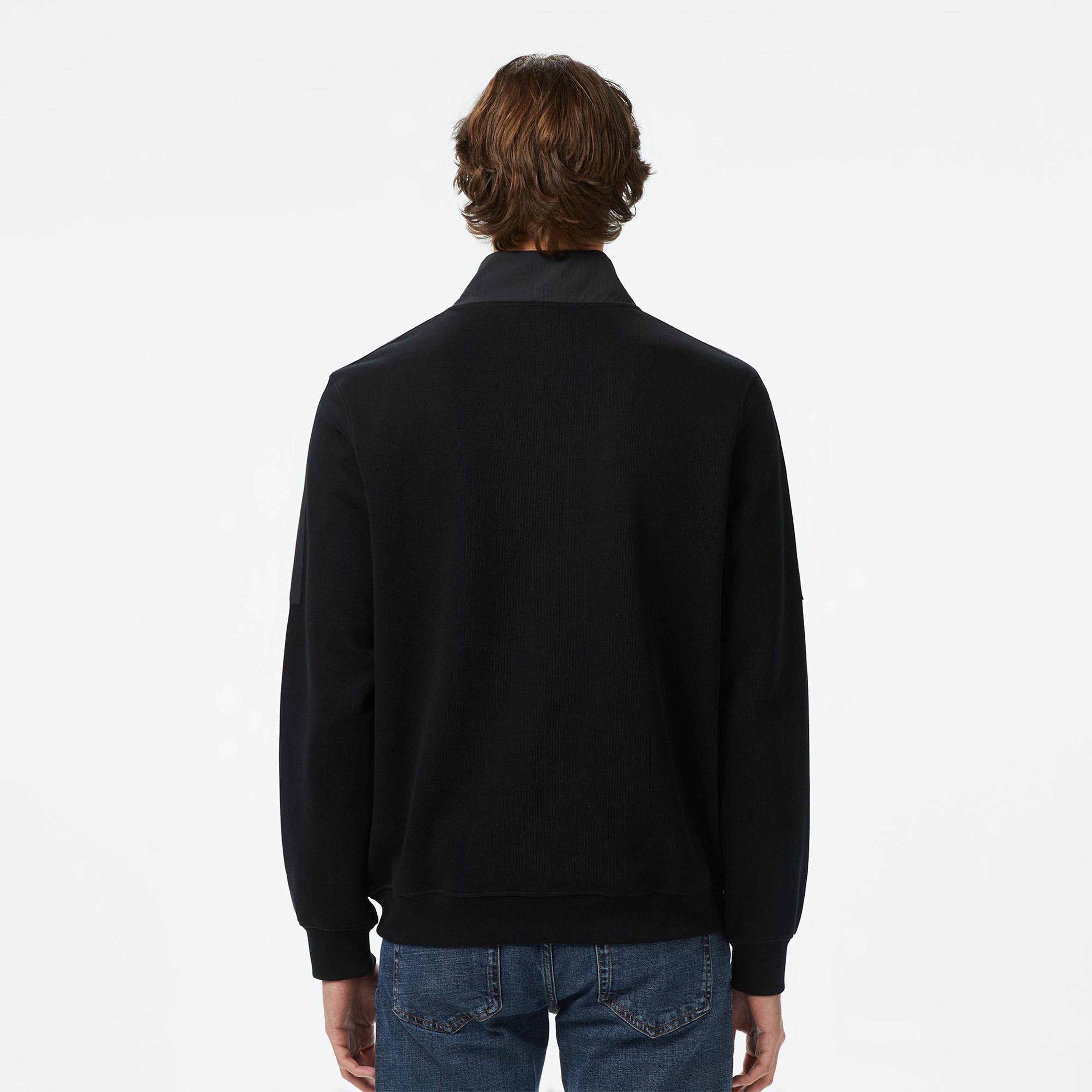 Lacoste Yarım Fermuarlı Erkek Siyah Sweatshirt