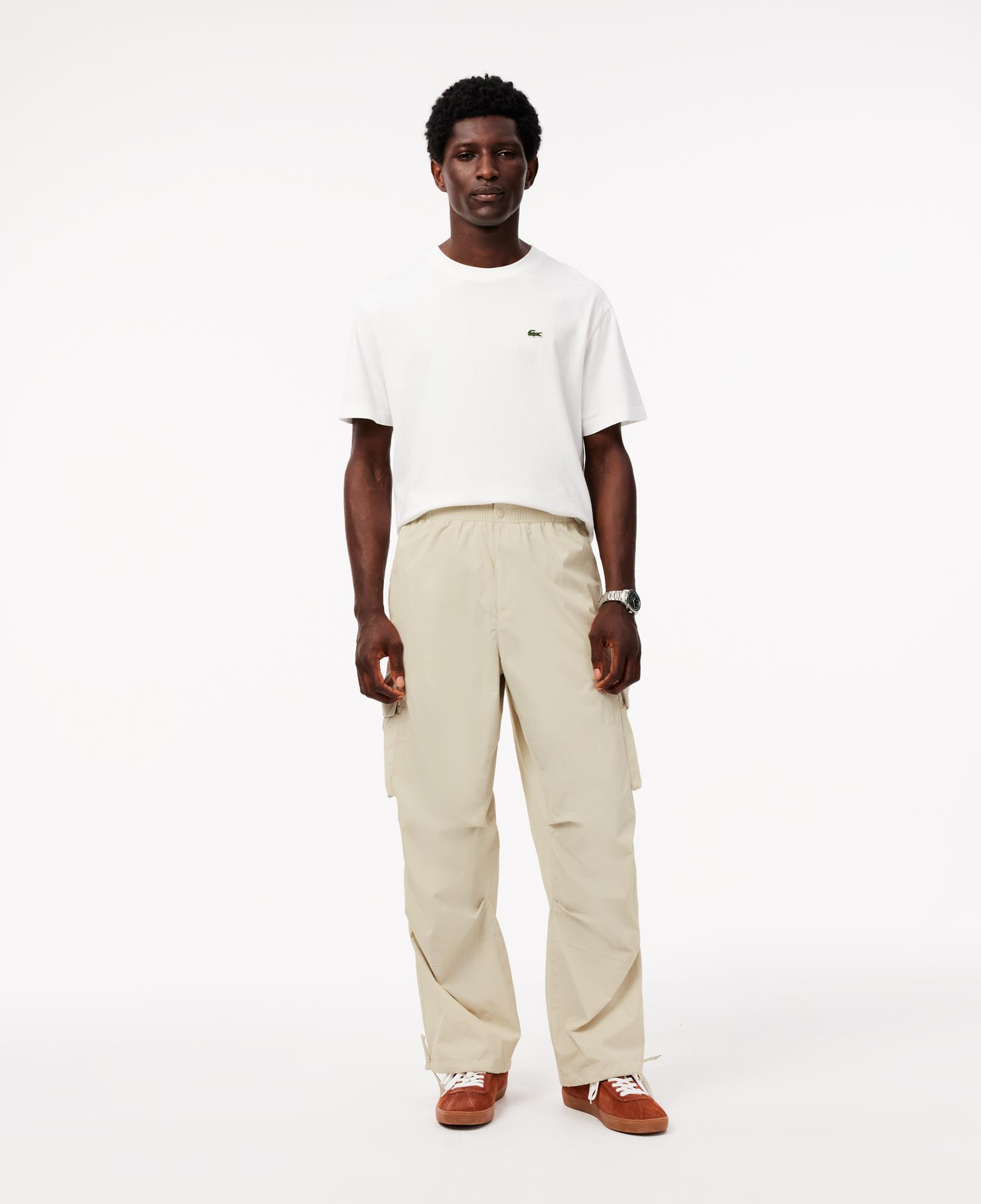 Erkek Regular Fit Krem Kargo Pantolon