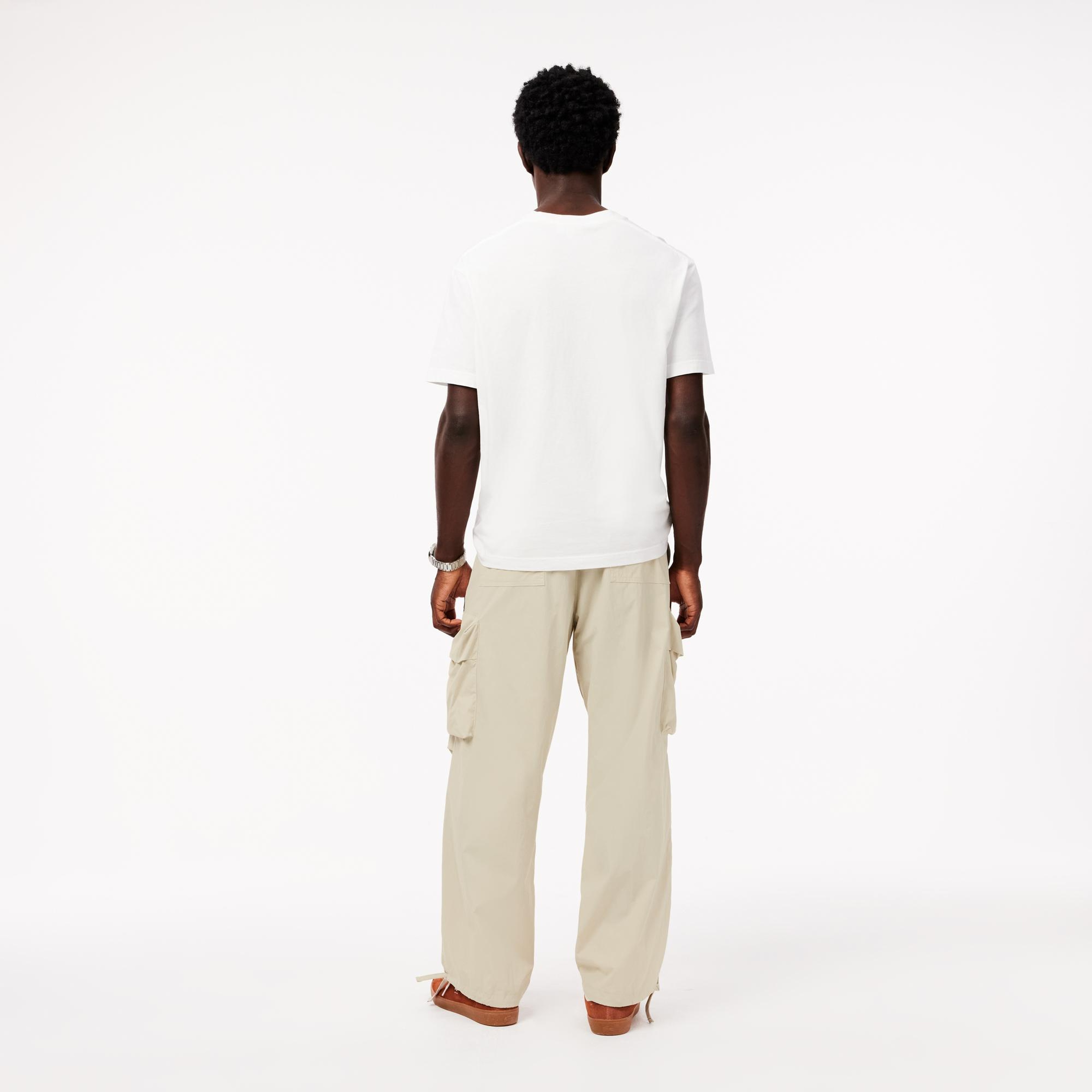 Erkek Regular Fit Krem Kargo Pantolon