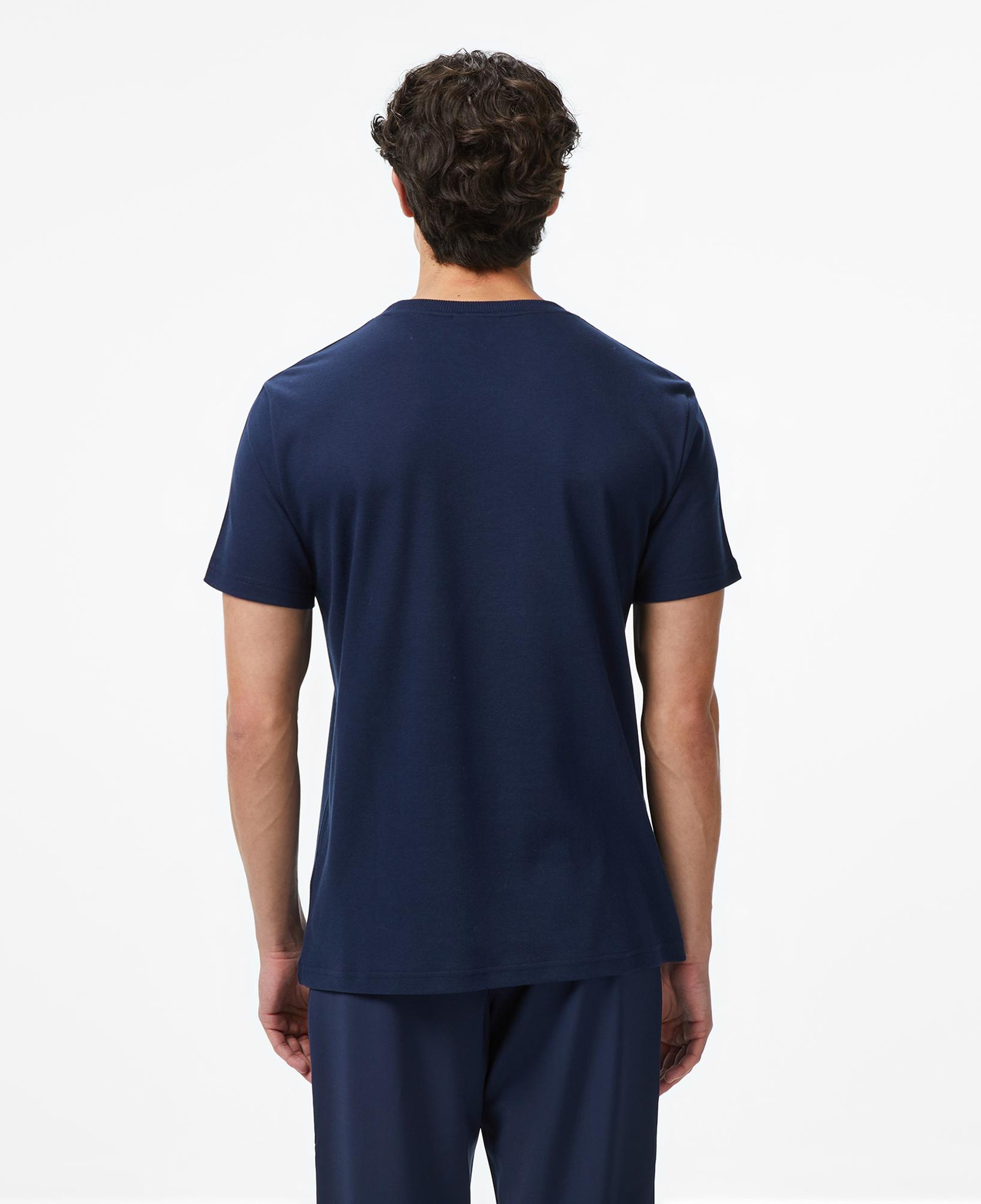 Erkek Oversize Fit Bisiklet Yaka Lacivert T-Shirt