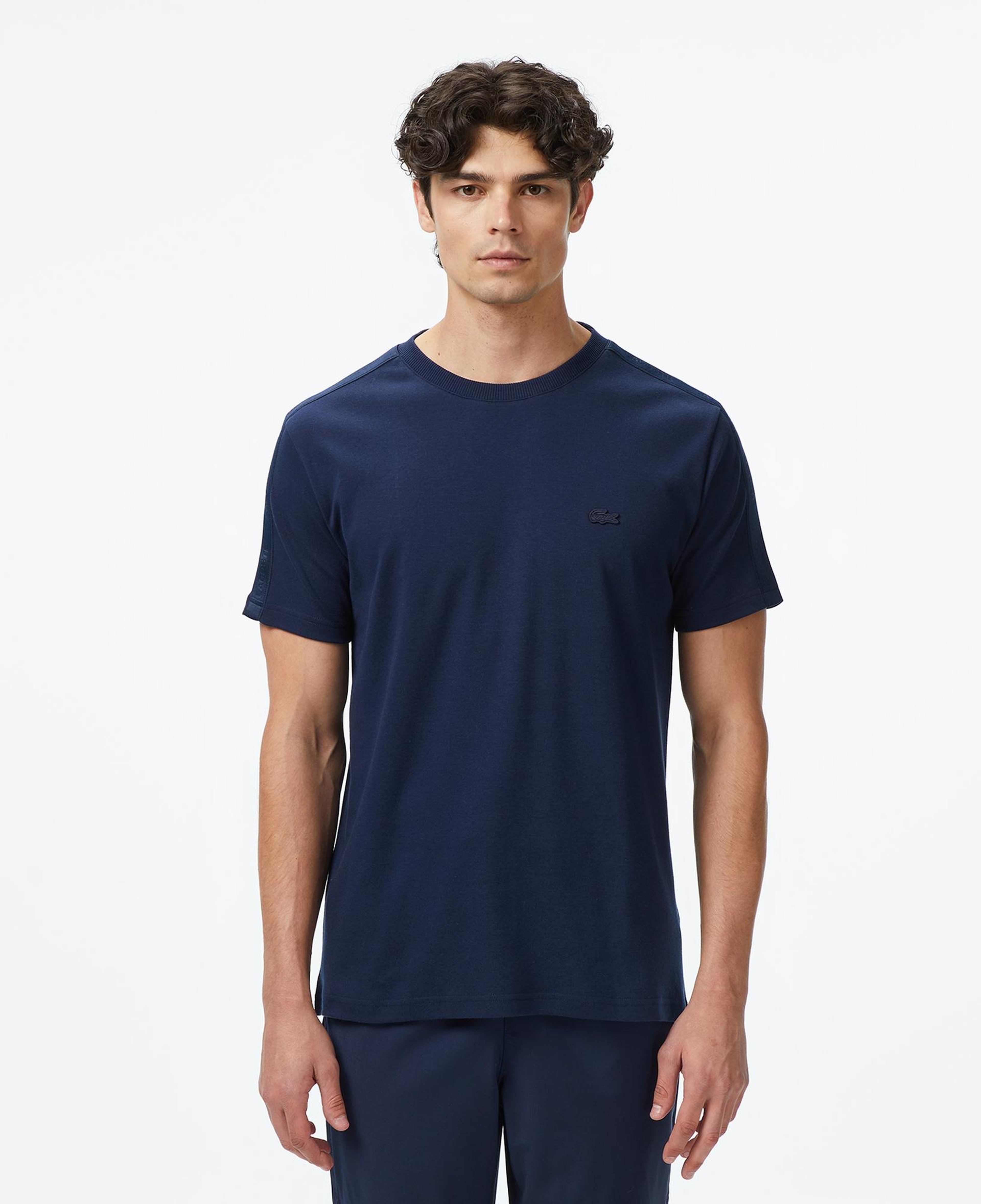 Erkek Oversize Fit Bisiklet Yaka Lacivert T-Shirt