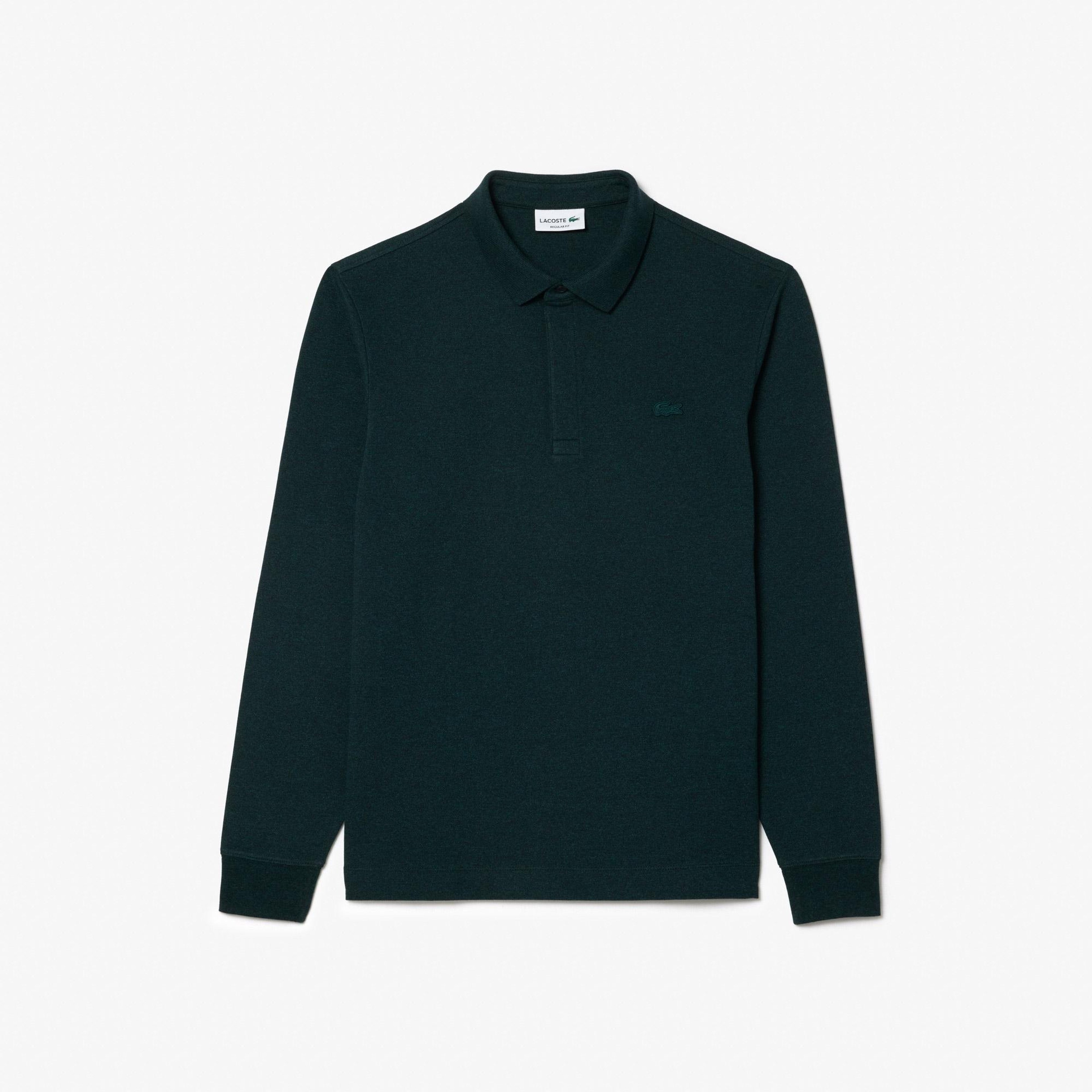Lacoste Paris Erkek Regular Fit Uzun Kollu Koyu Yeşil Polo