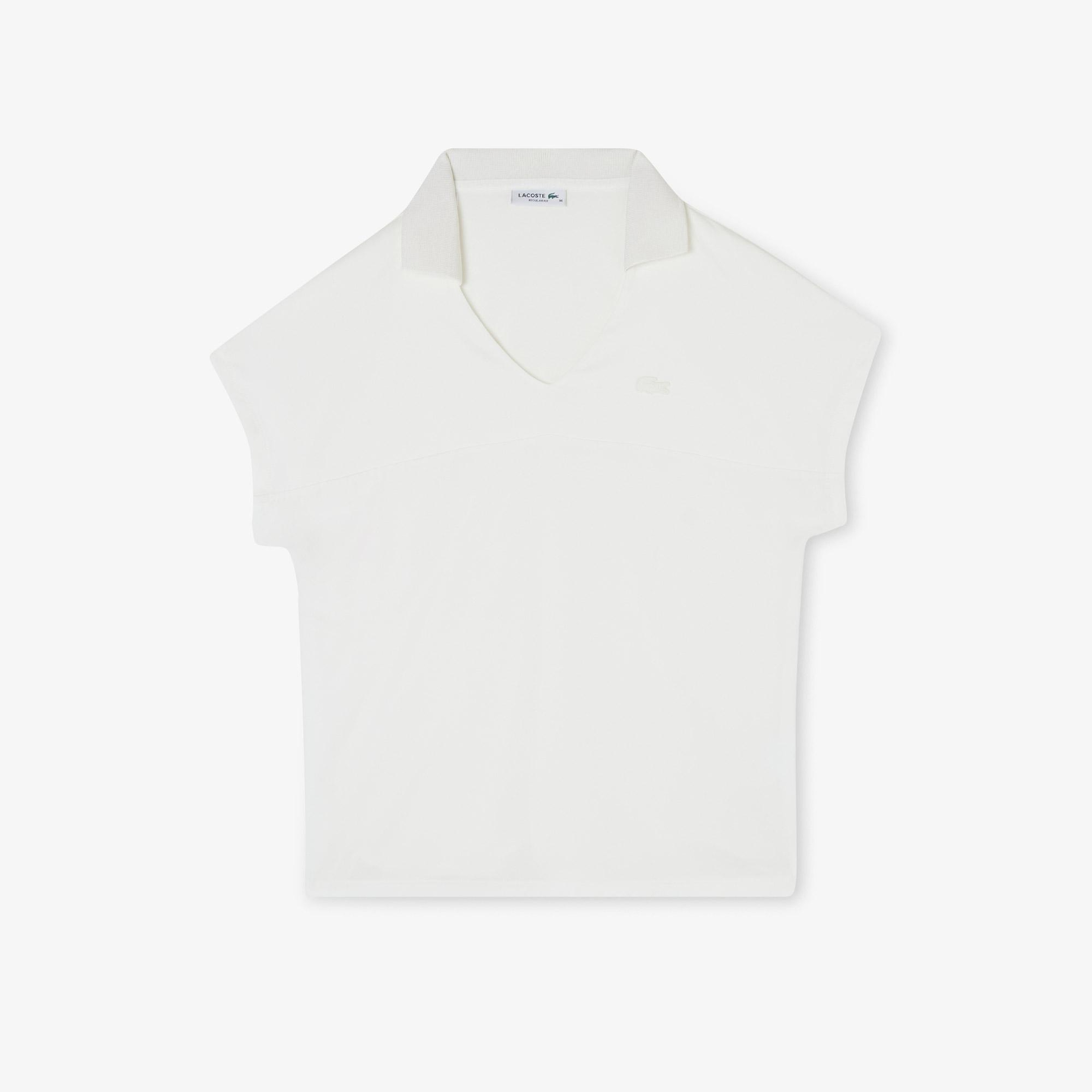Kadın V Yaka Beyaz T-Shirt