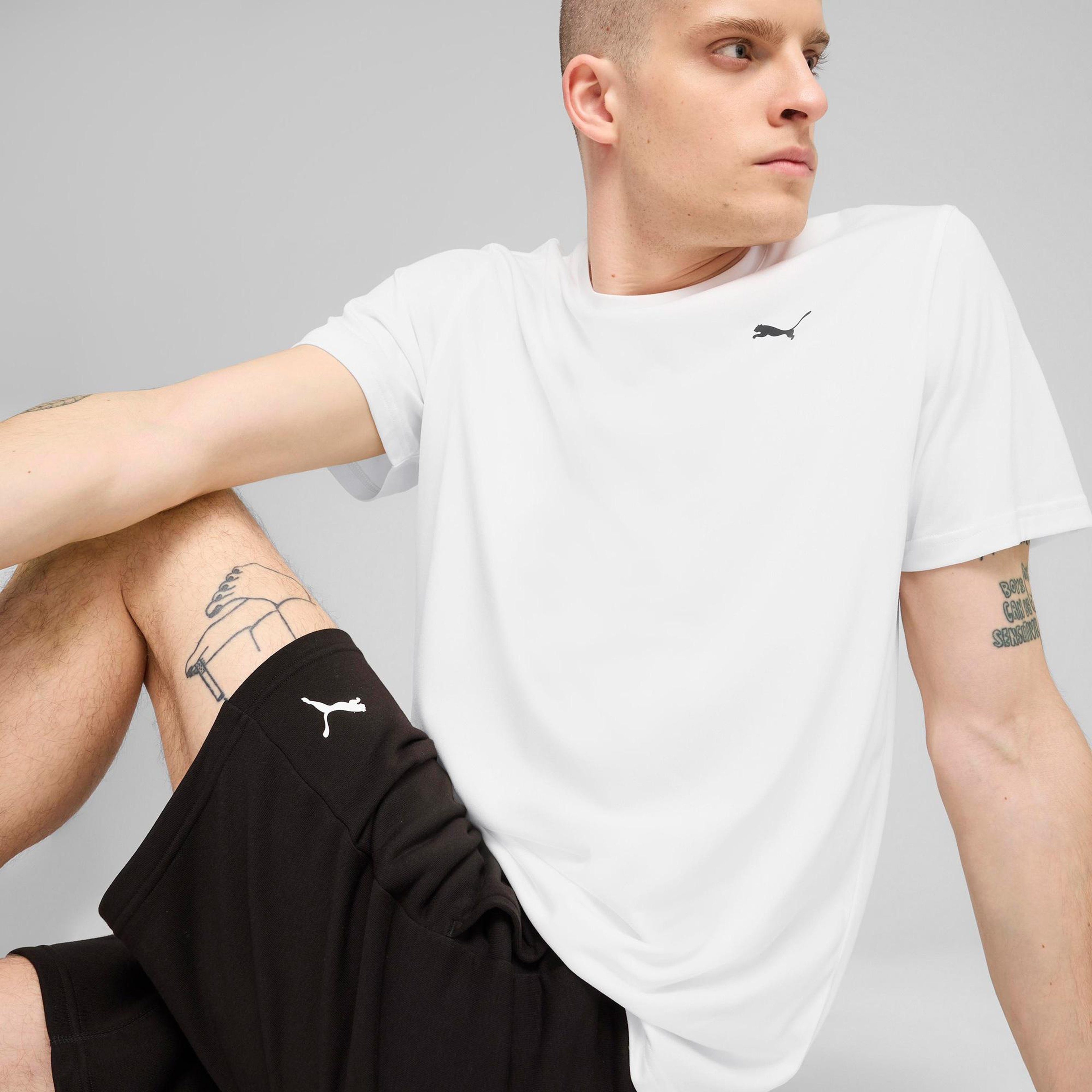 Puma Tad Essentialential Solid Cat Erkek Beyaz T-Shirt