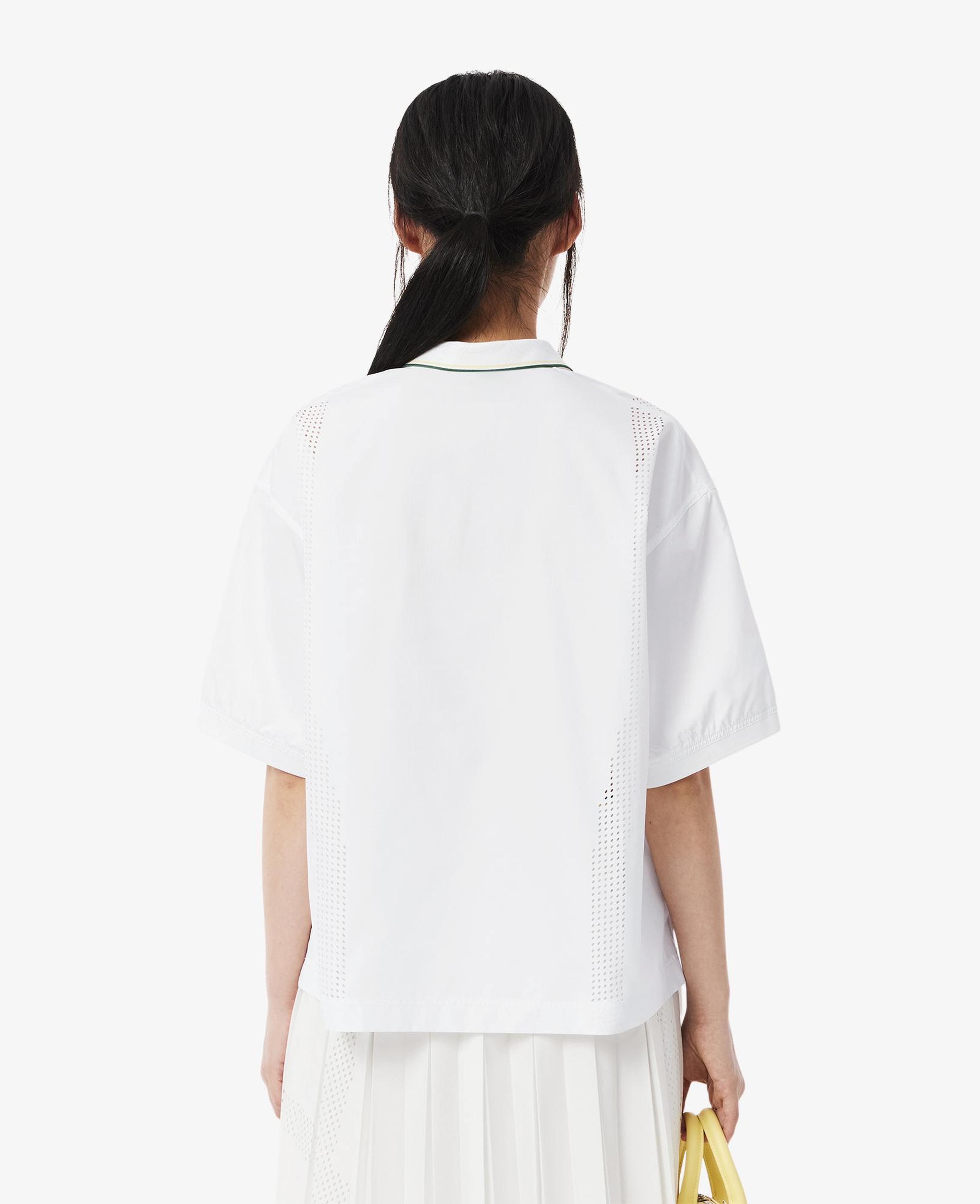 Kadın Oversize Fit Kısa Kollu Beyaz Polo