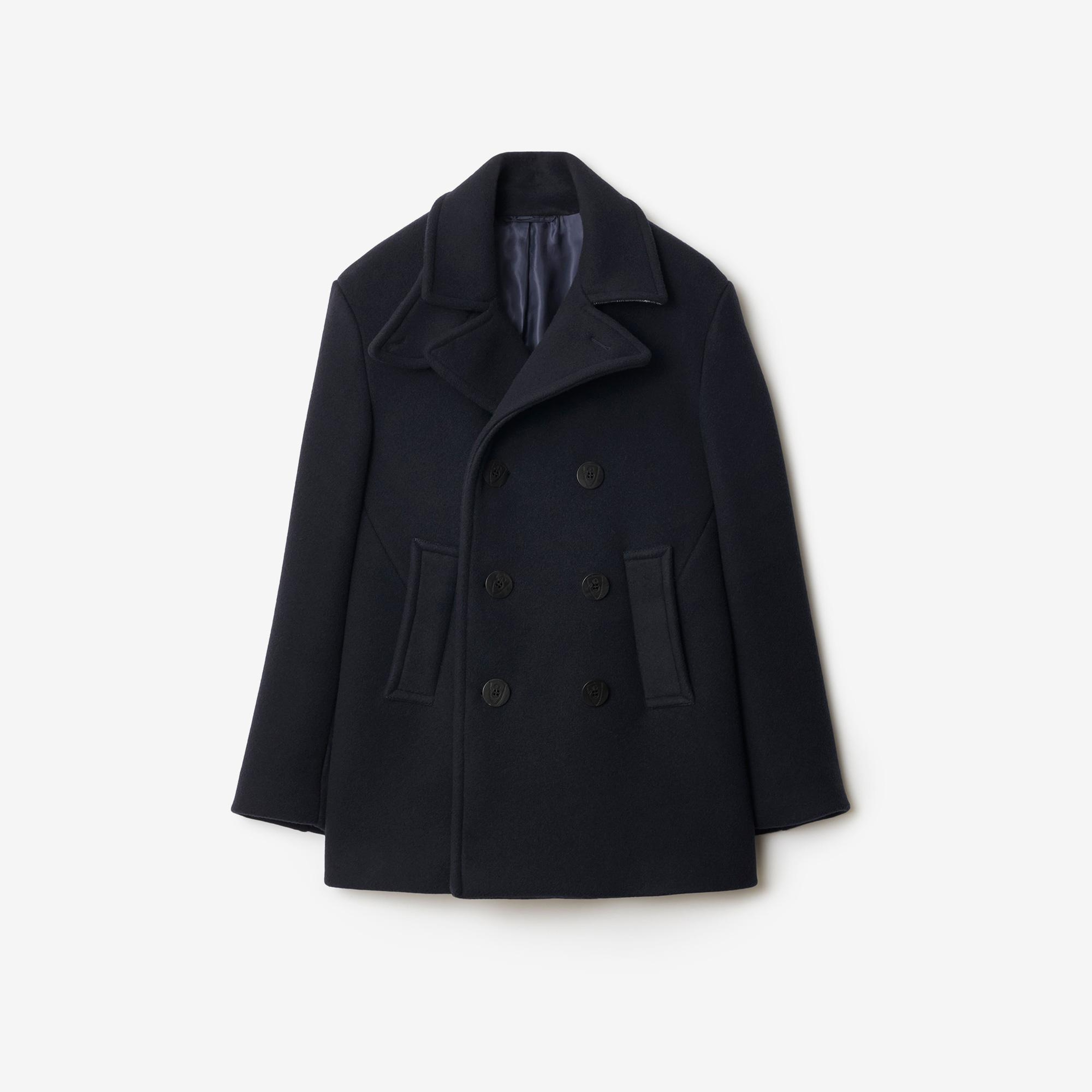 Burberry Cas Wool Pea Erkek Lacivert Palto