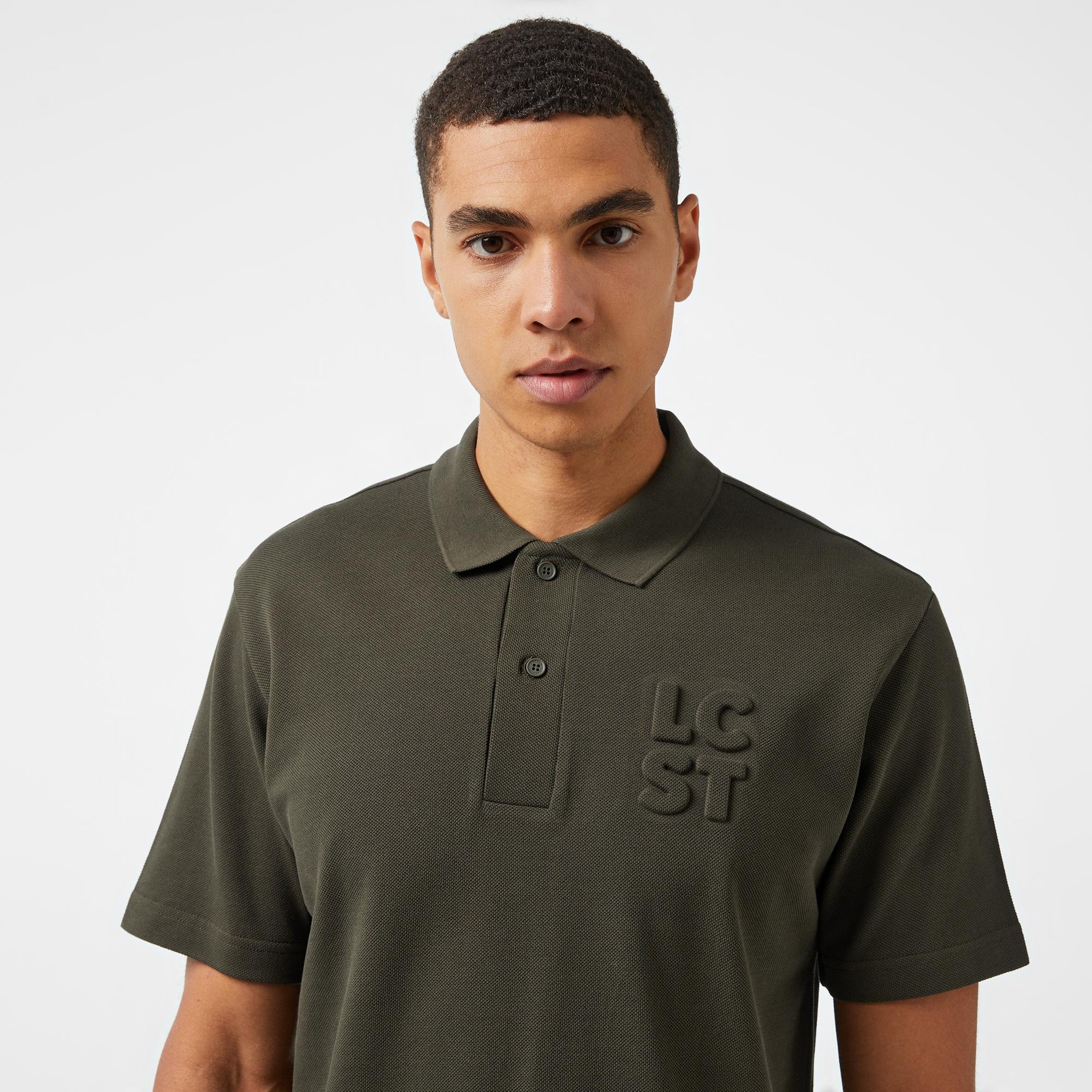 Erkek Relaxed Fit Haki Polo