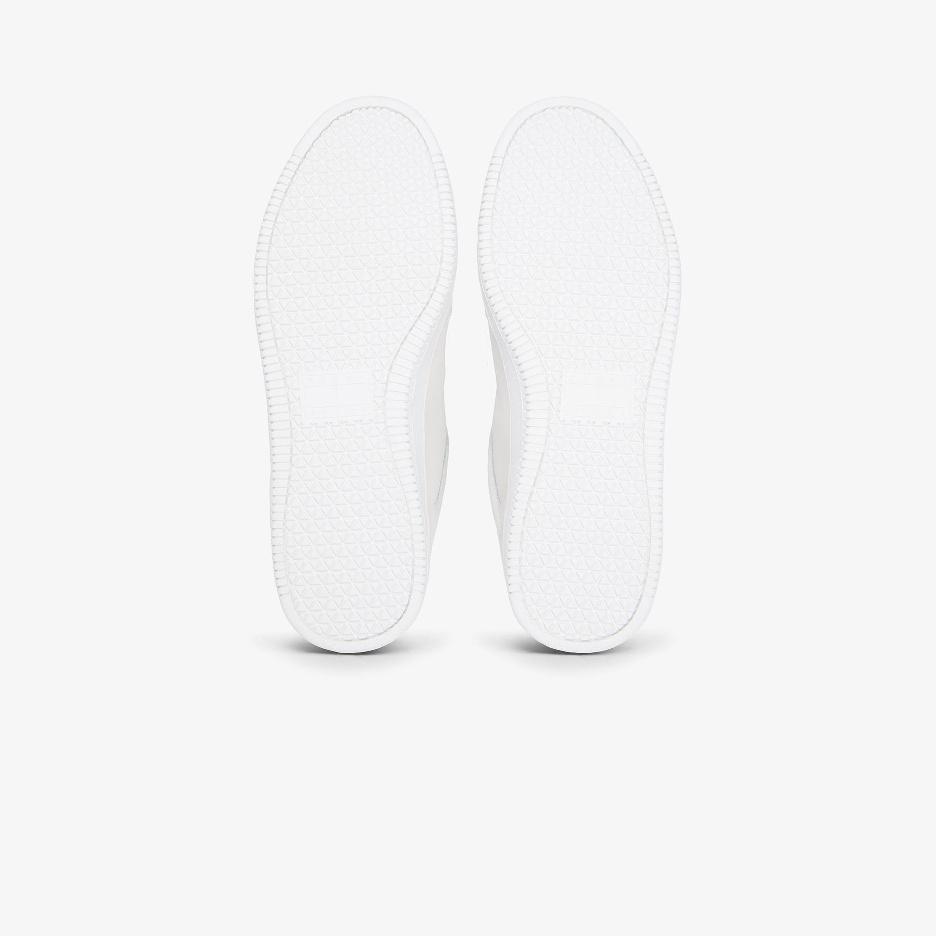 Tommy Hilfiger Jeans Cupsole Long Lace Leather Erkek Beyaz Spor Ayakkabı & Sneaker