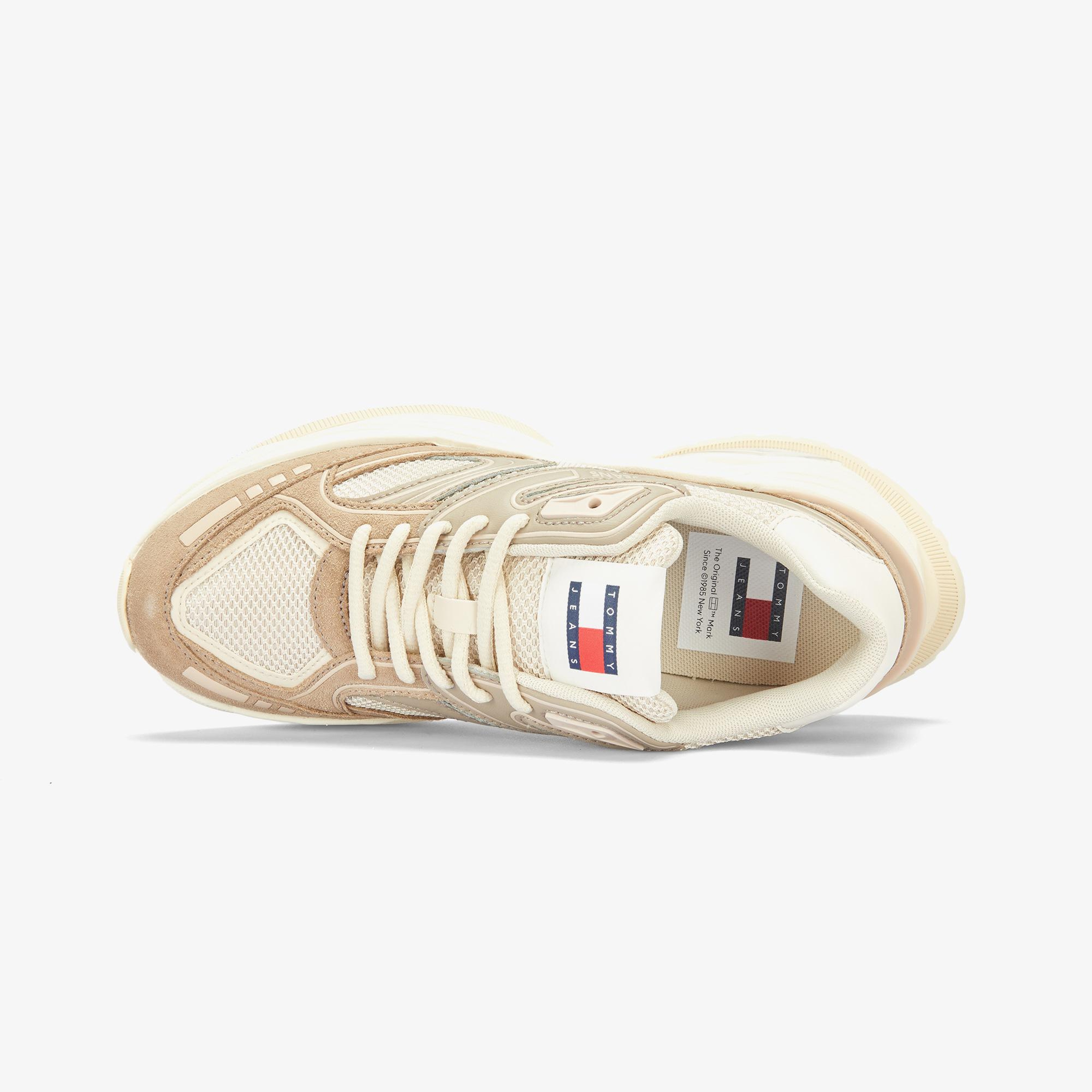 Tommy Hilfiger Jeans Trendy Retro Runner Kadın Soluk Gri Spor Ayakkabı