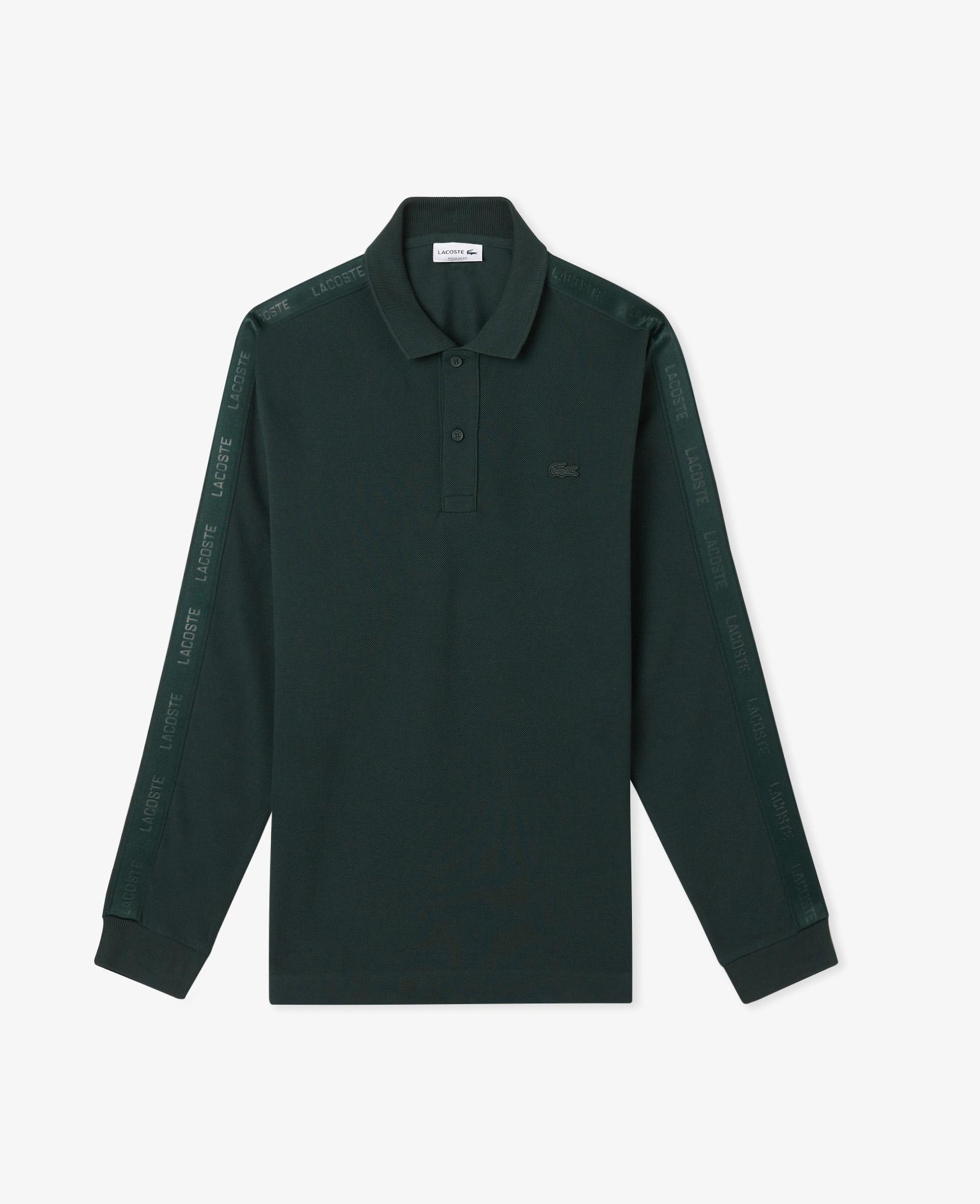 Erkek Regular Fit Uzun Kollu Koyu Yeşil Polo