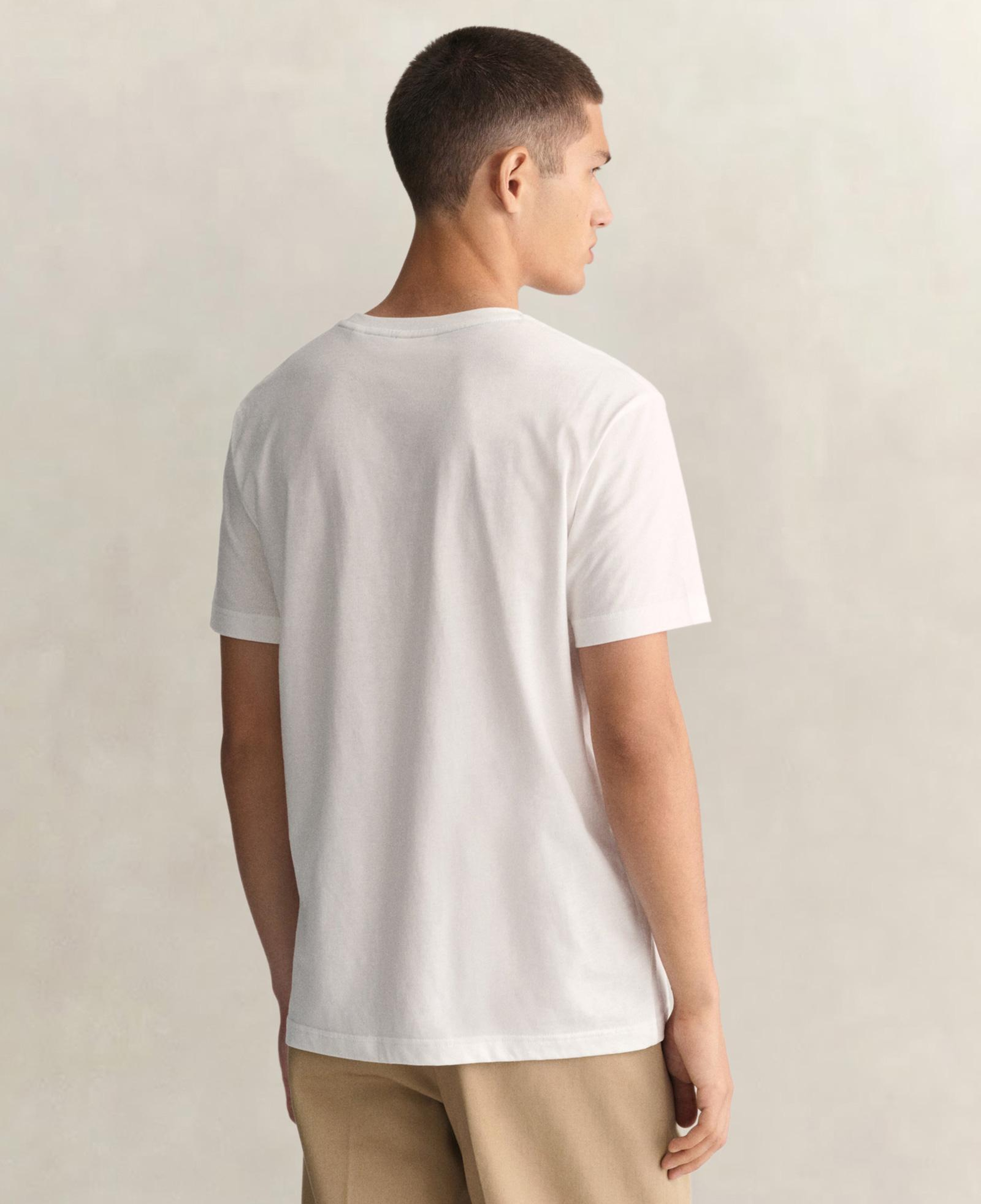 GANT Erkek Beyaz Regular Fit Bisiklet Yaka Logolu T-Shirt