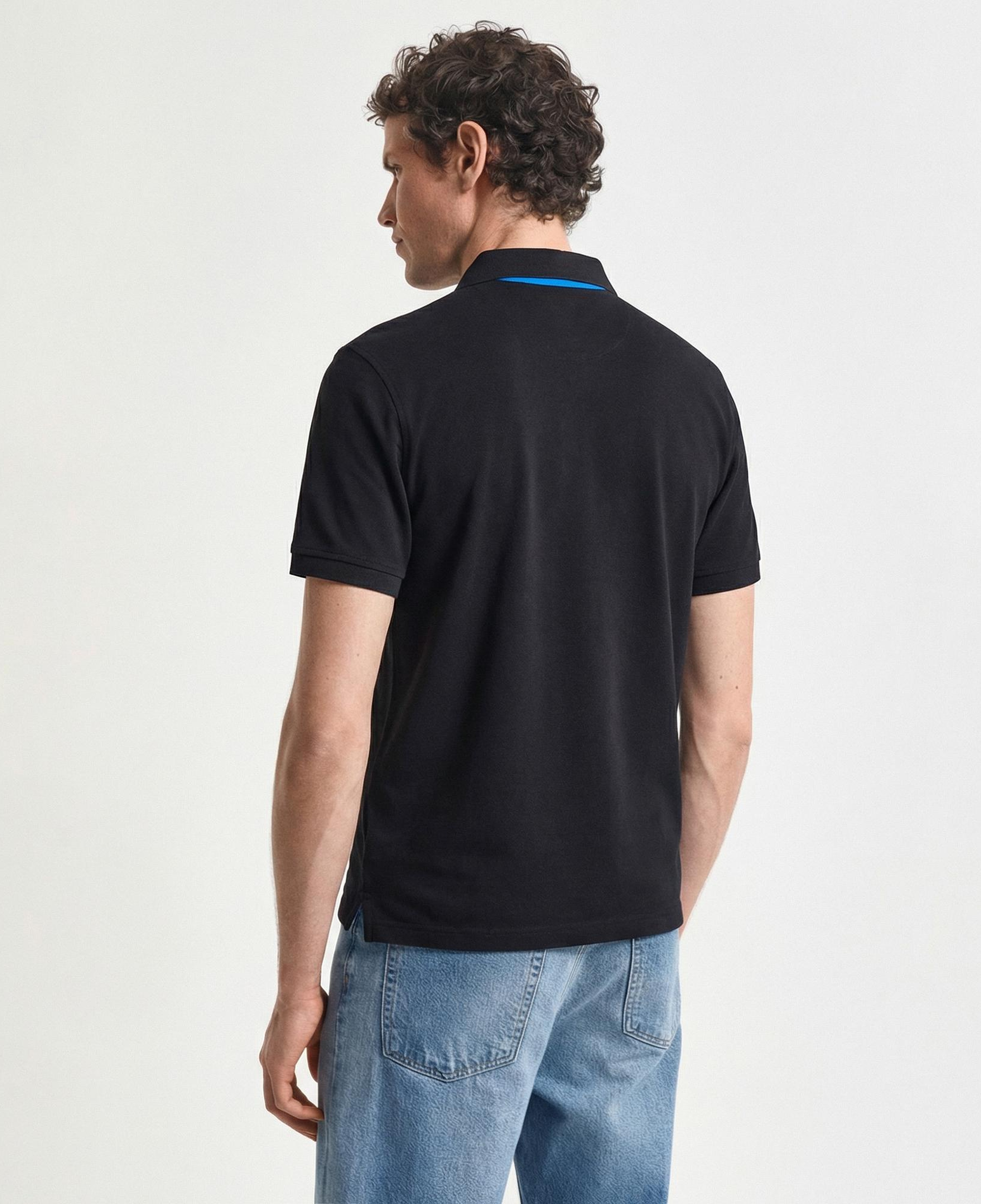 GANT Erkek Siyah Slim Fit Polo