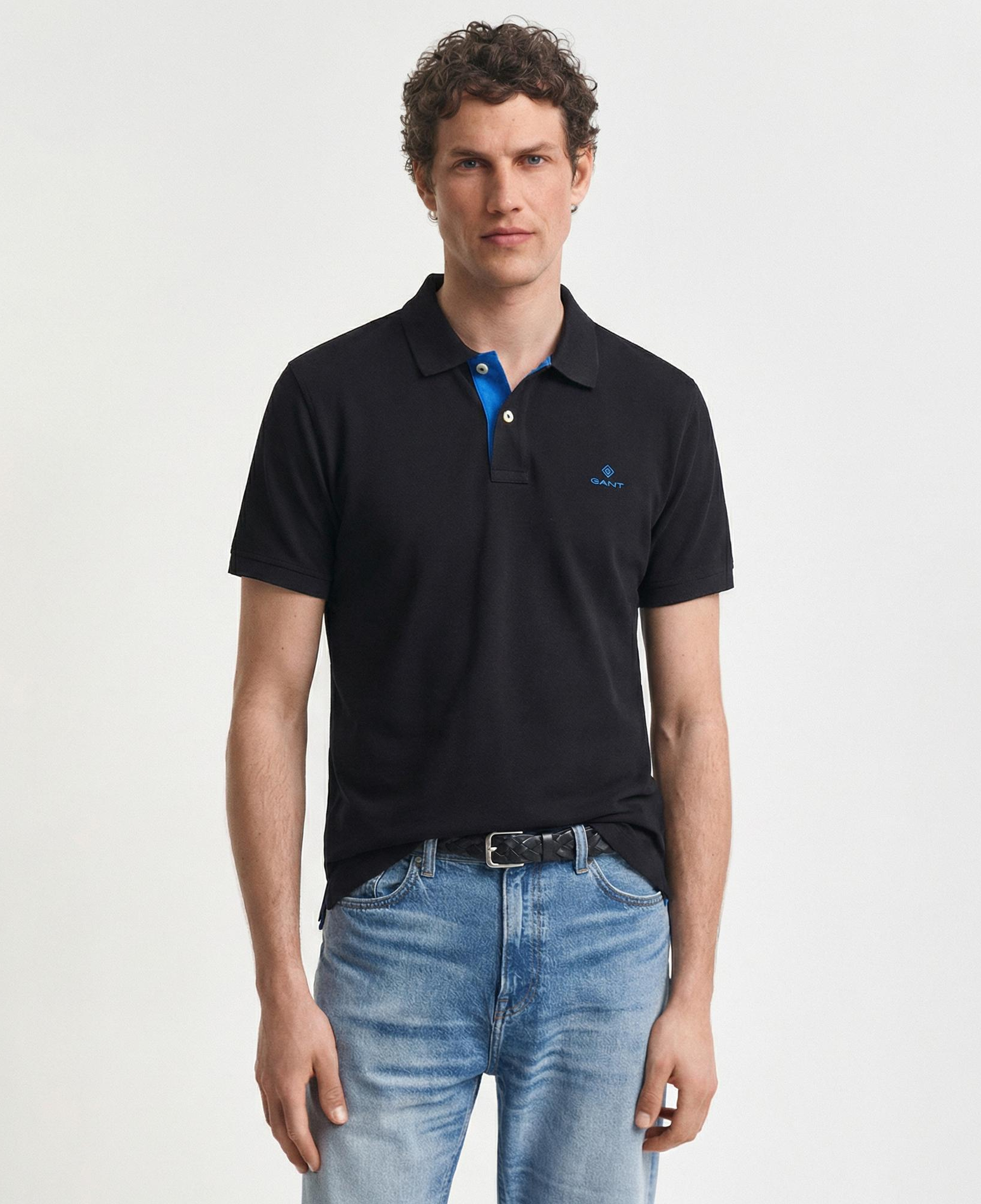 GANT Erkek Siyah Slim Fit Polo