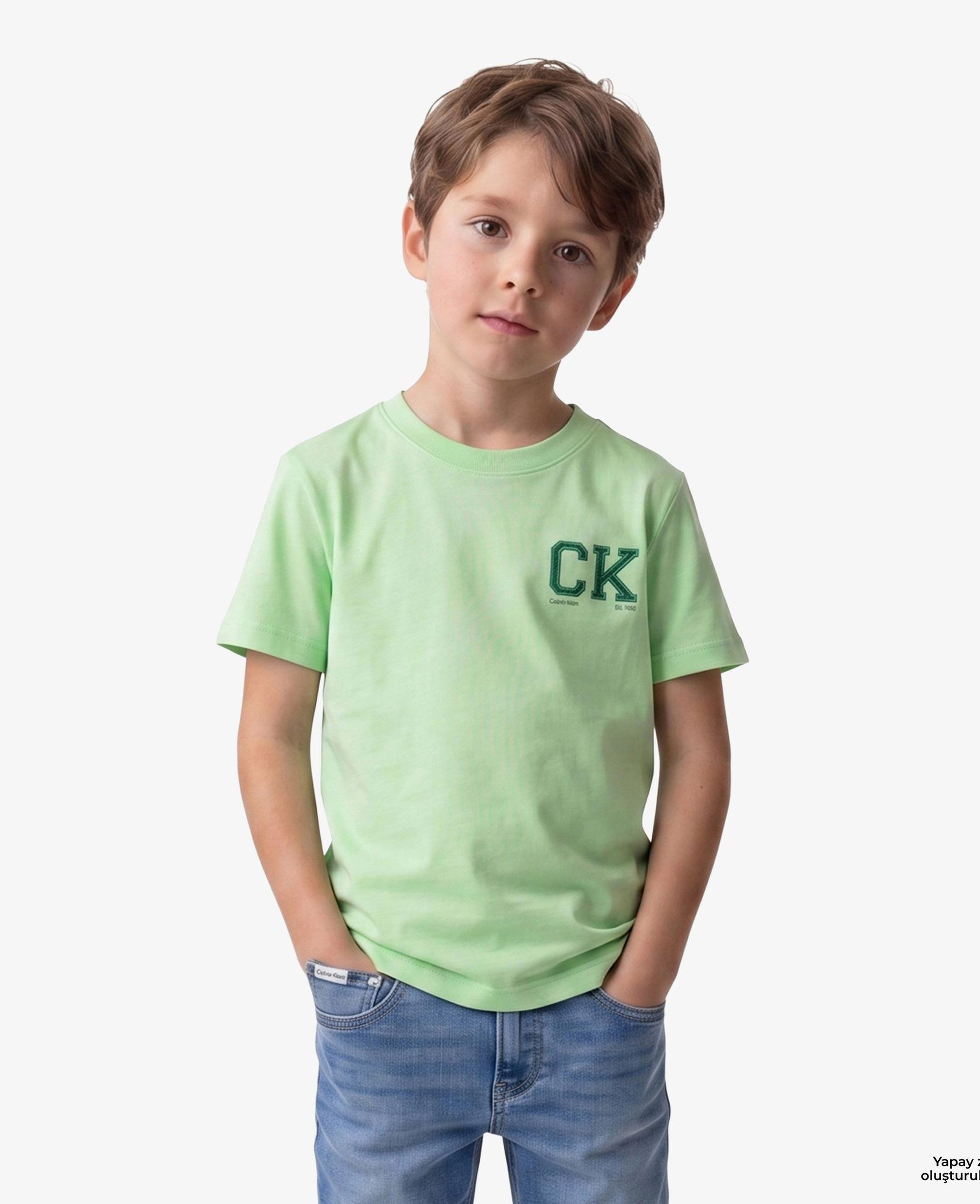 Calvin Klein Chest Logo Çocuk Yeşil T-Shirt