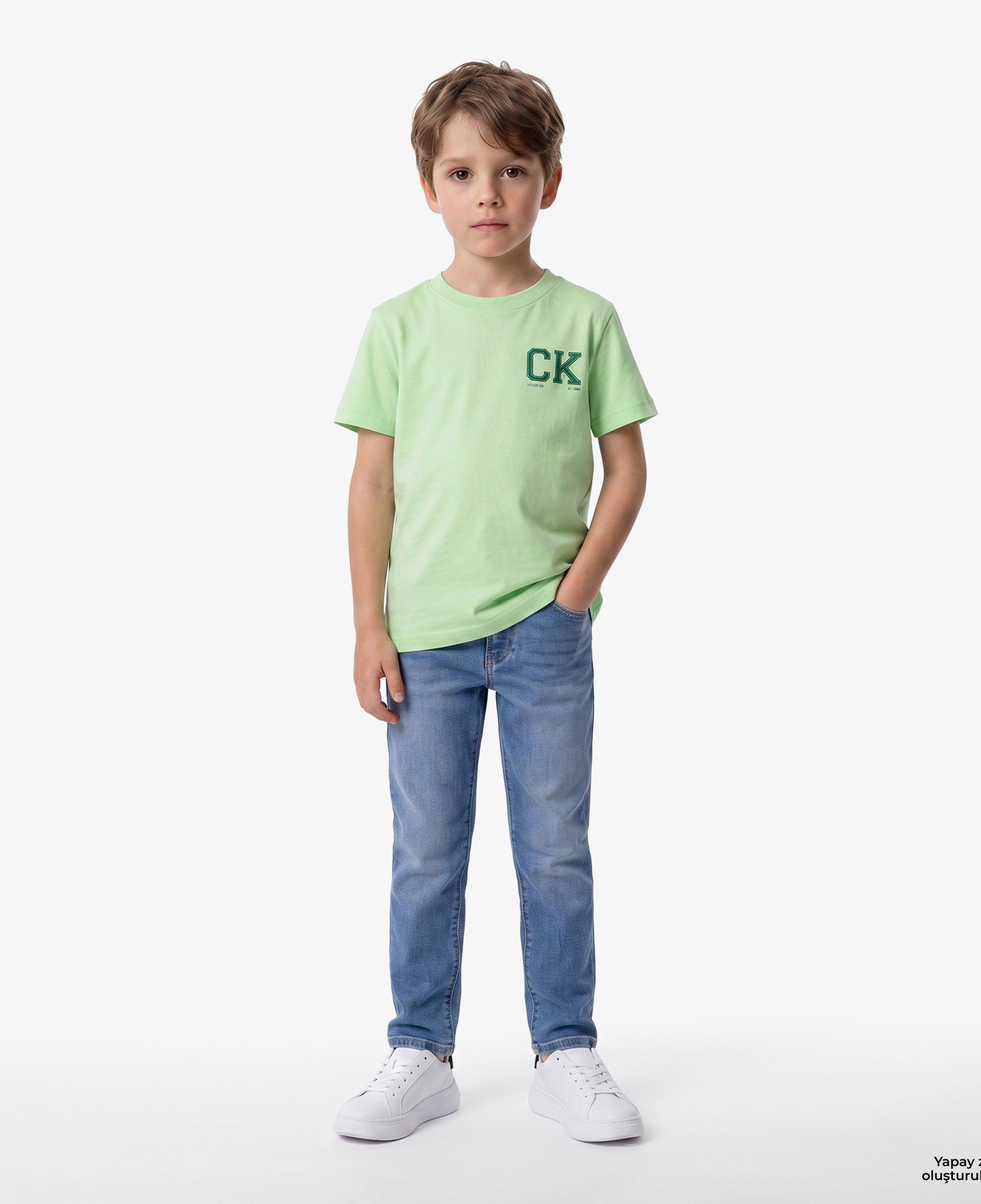 Calvin Klein Chest Logo Çocuk Yeşil T-Shirt