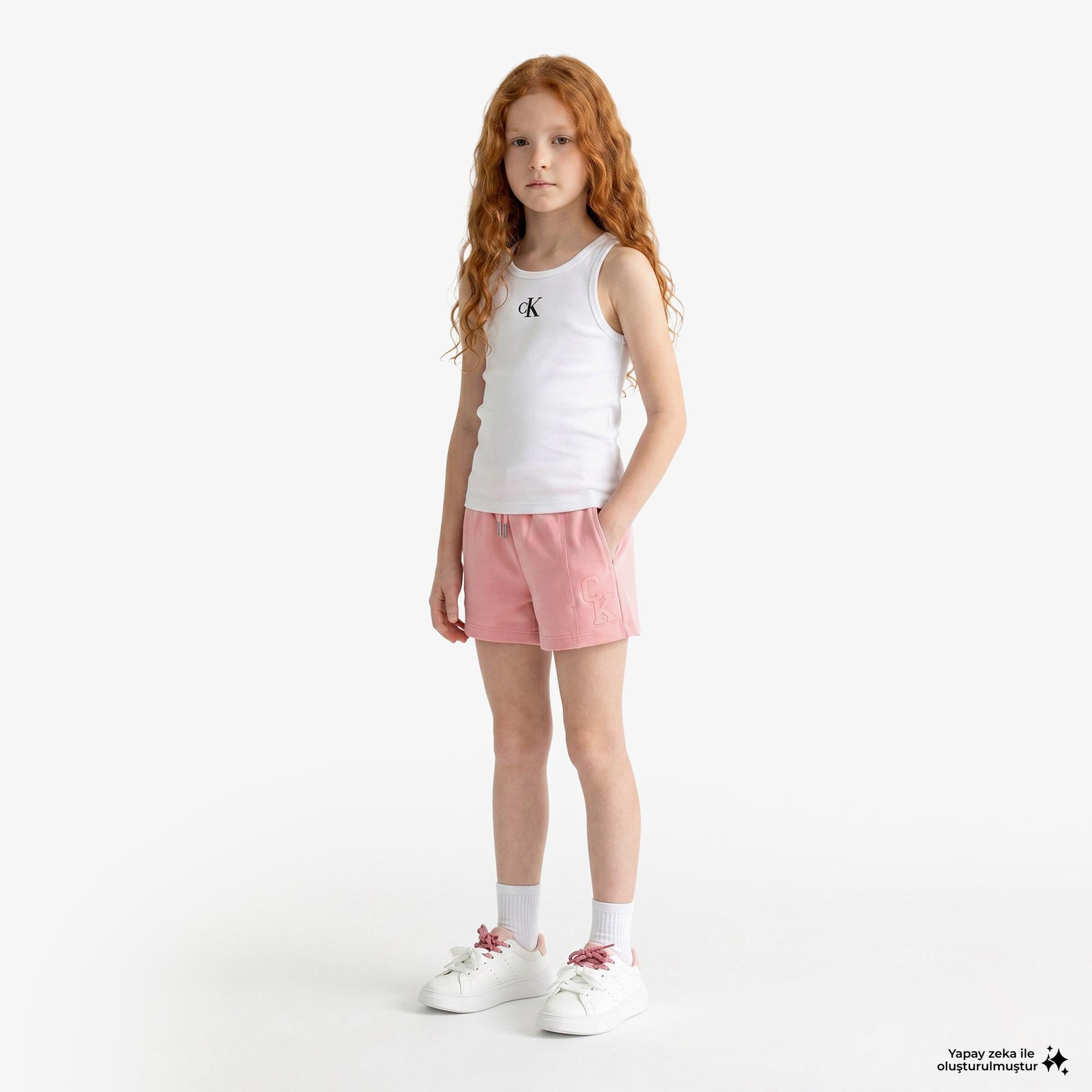 Calvin Klein French Terry Çocuk Pembe Şort