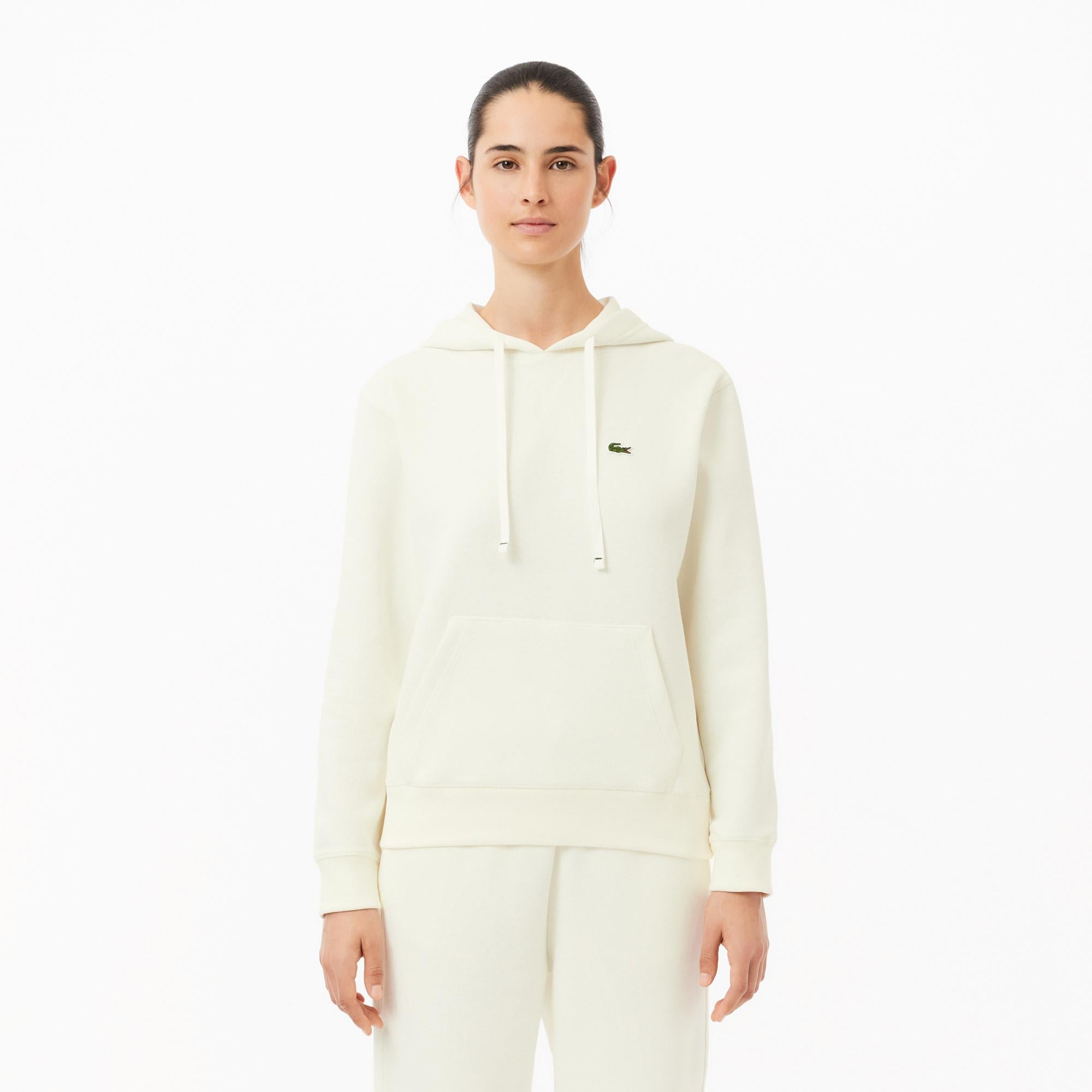 Kadın Regular Fit Kapüşonlu Beyaz Sweatshirt