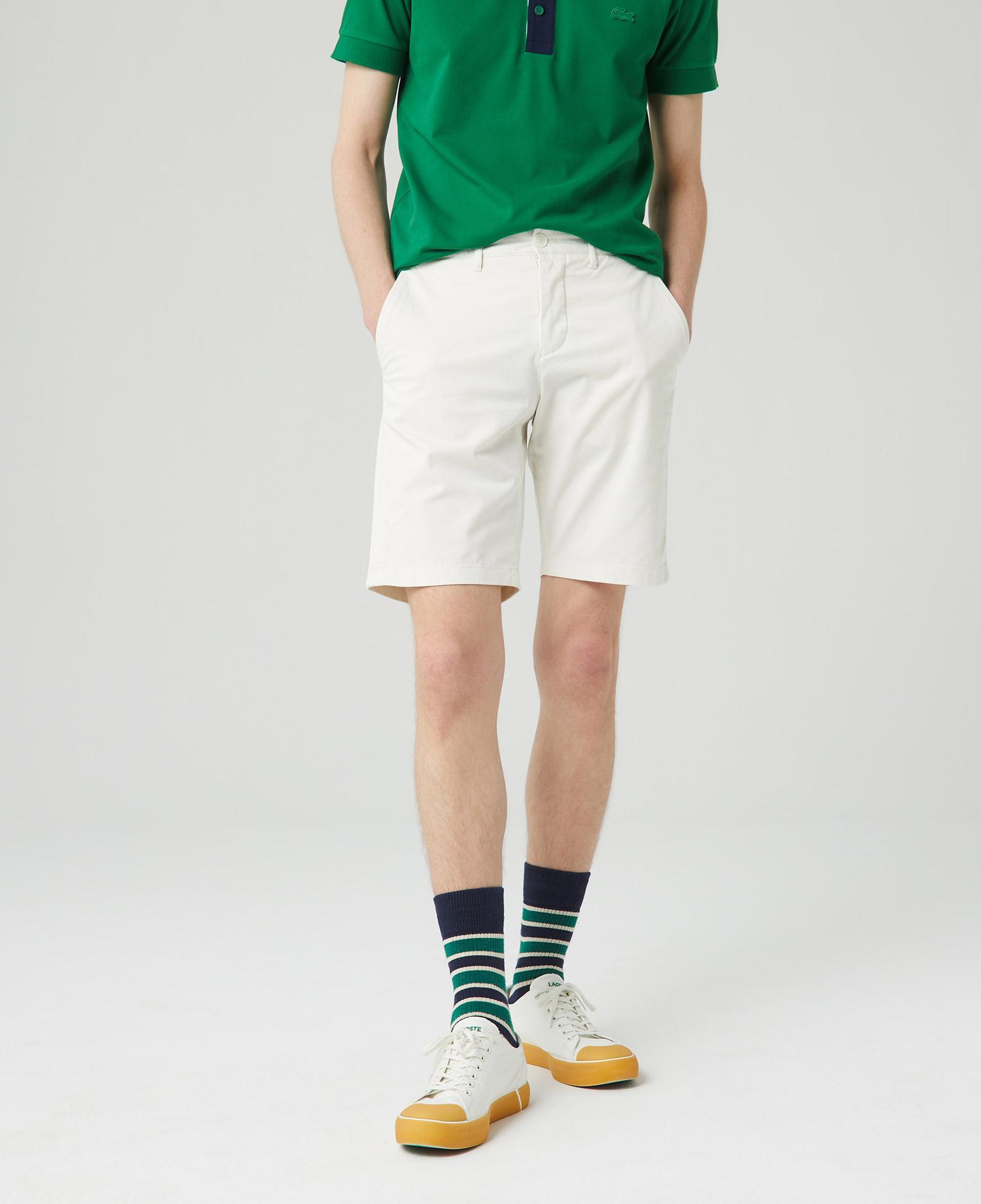 Erkek Slim Fit Krem Bermuda Şort