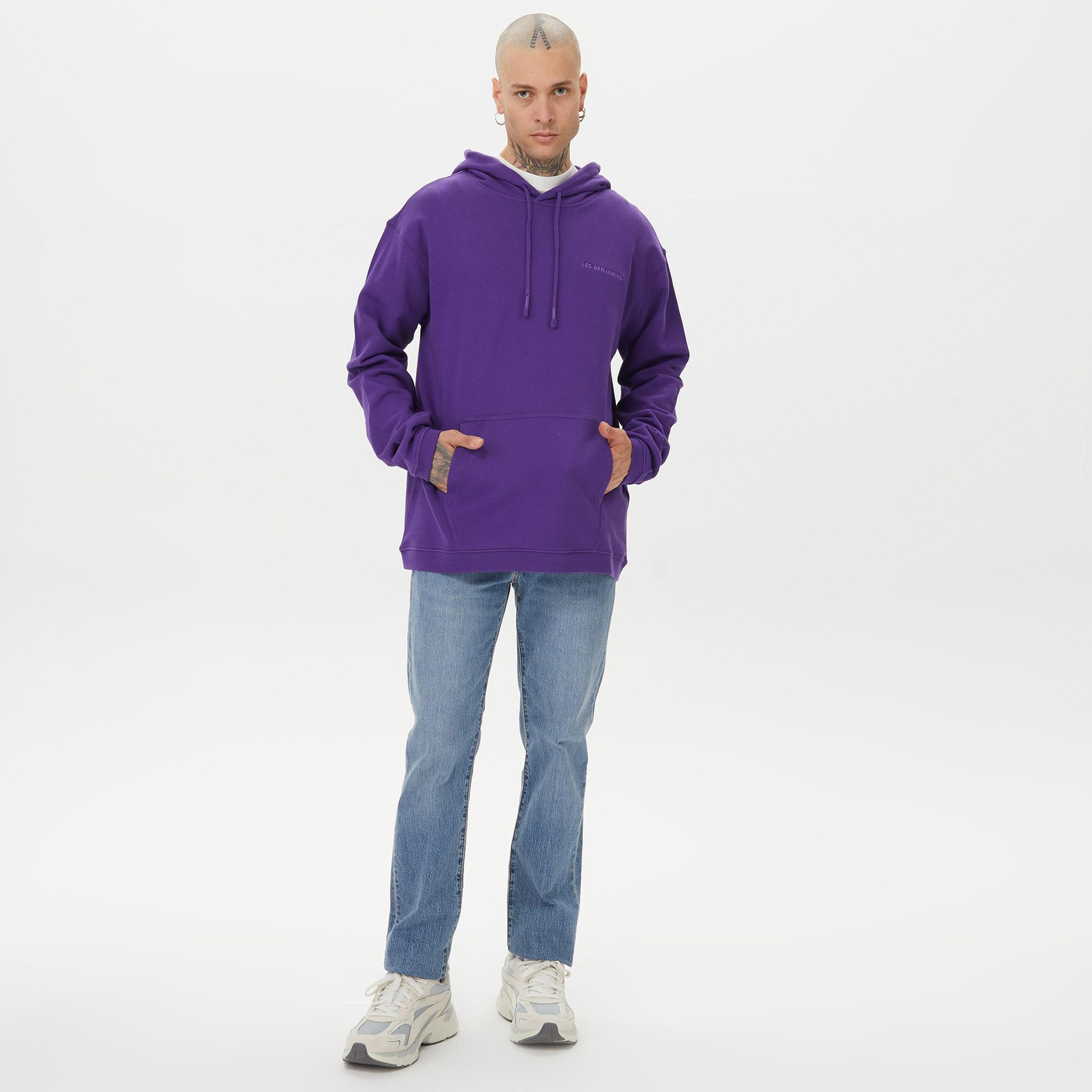 Les Benjamins Essential Erkek Mor Hoodie