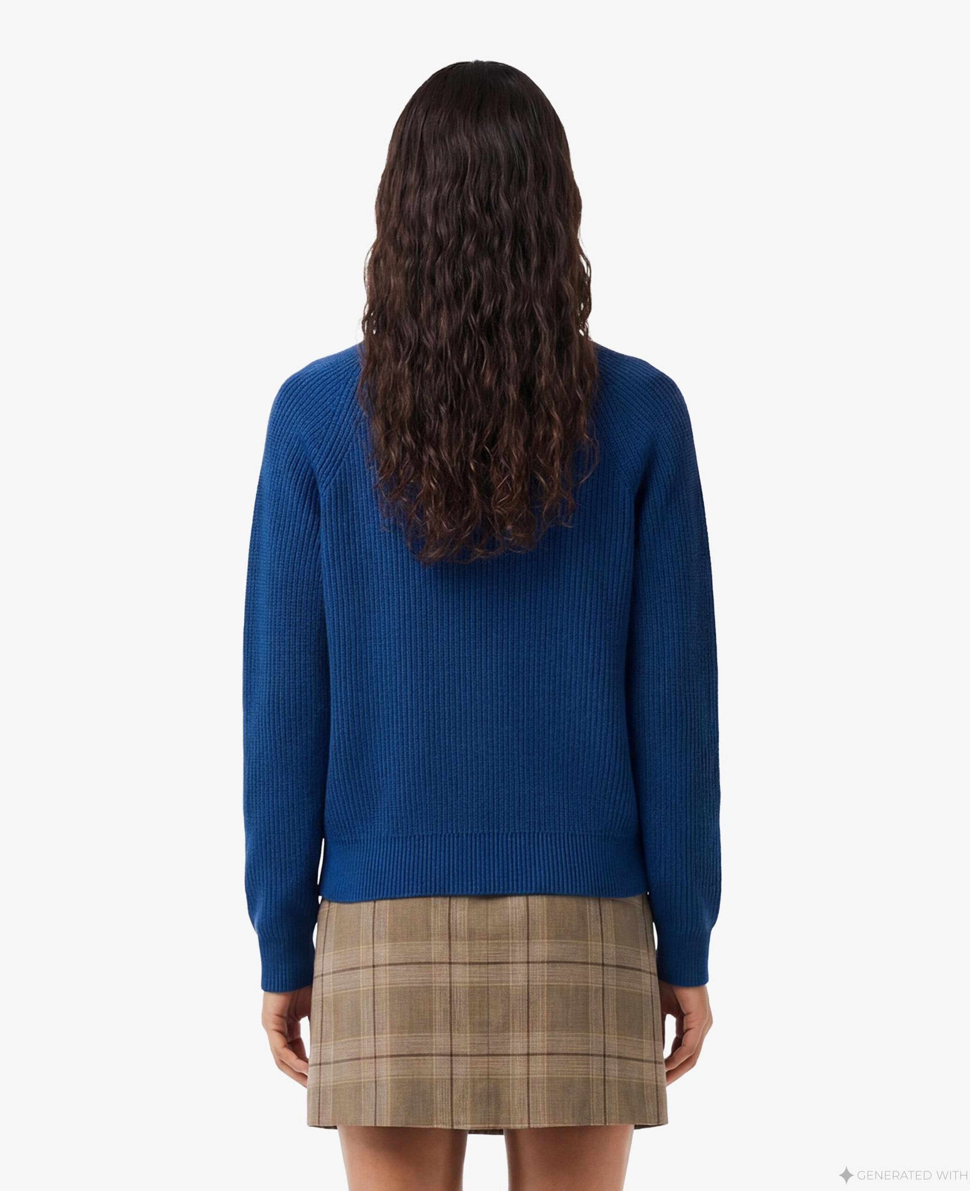 Unisex Classic Fit Bisiklet Yaka Organik Pamuk Lacivert Kazak